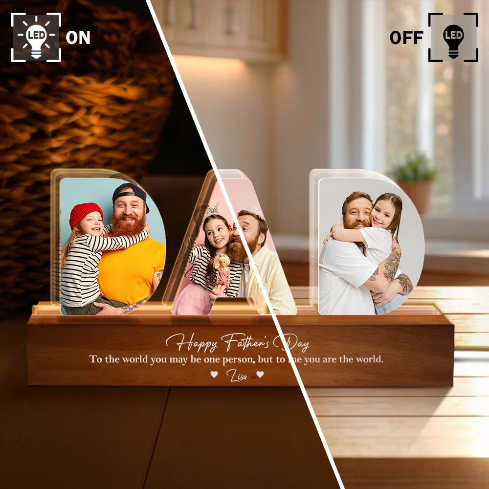 Custom Photo Happy Father's Day LED Night Light HA75 892328 - Image 6