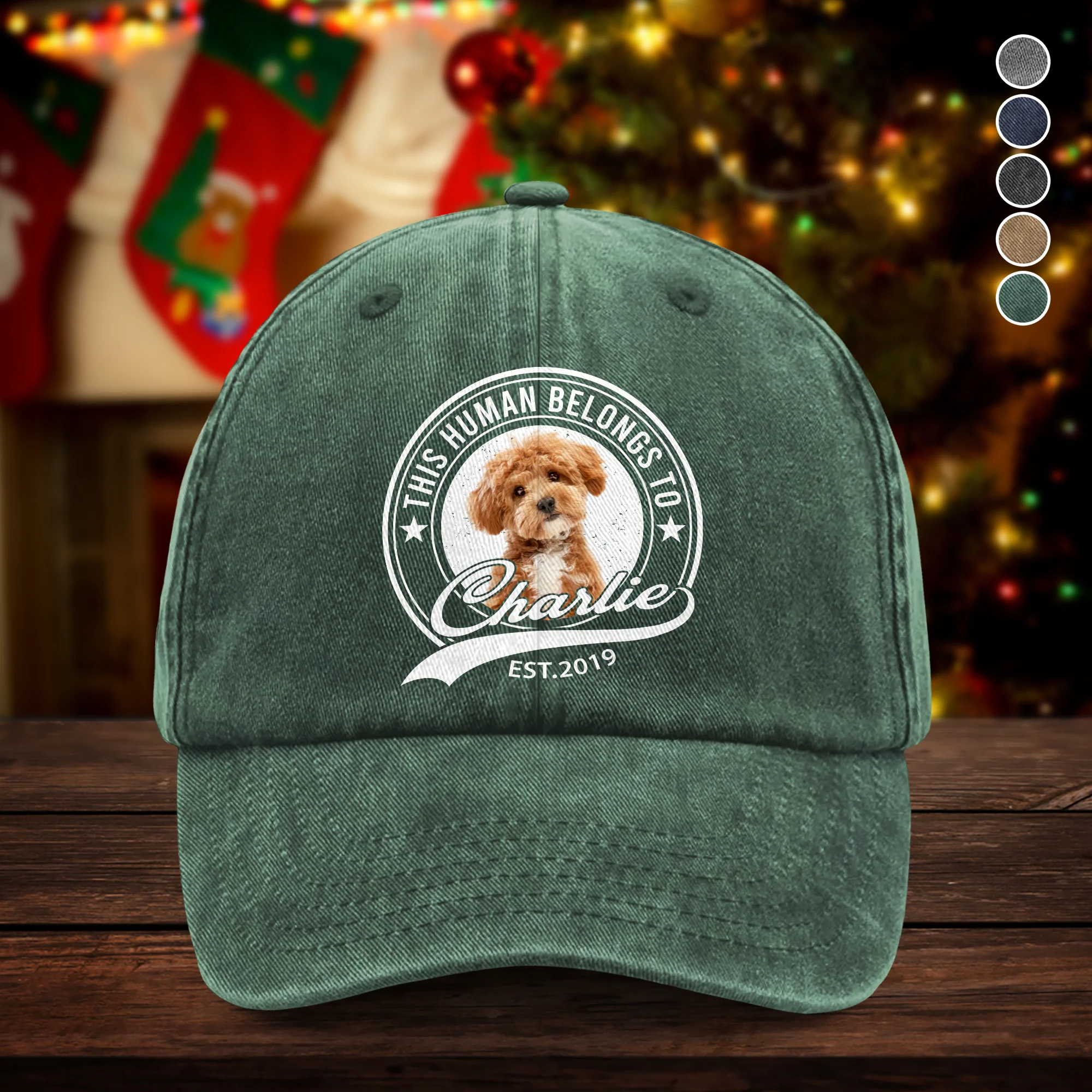 Custom Photo Human Belongs To Dog Cat  Pet Washed Denim Baseball Cap HA75 892934 - Image 4