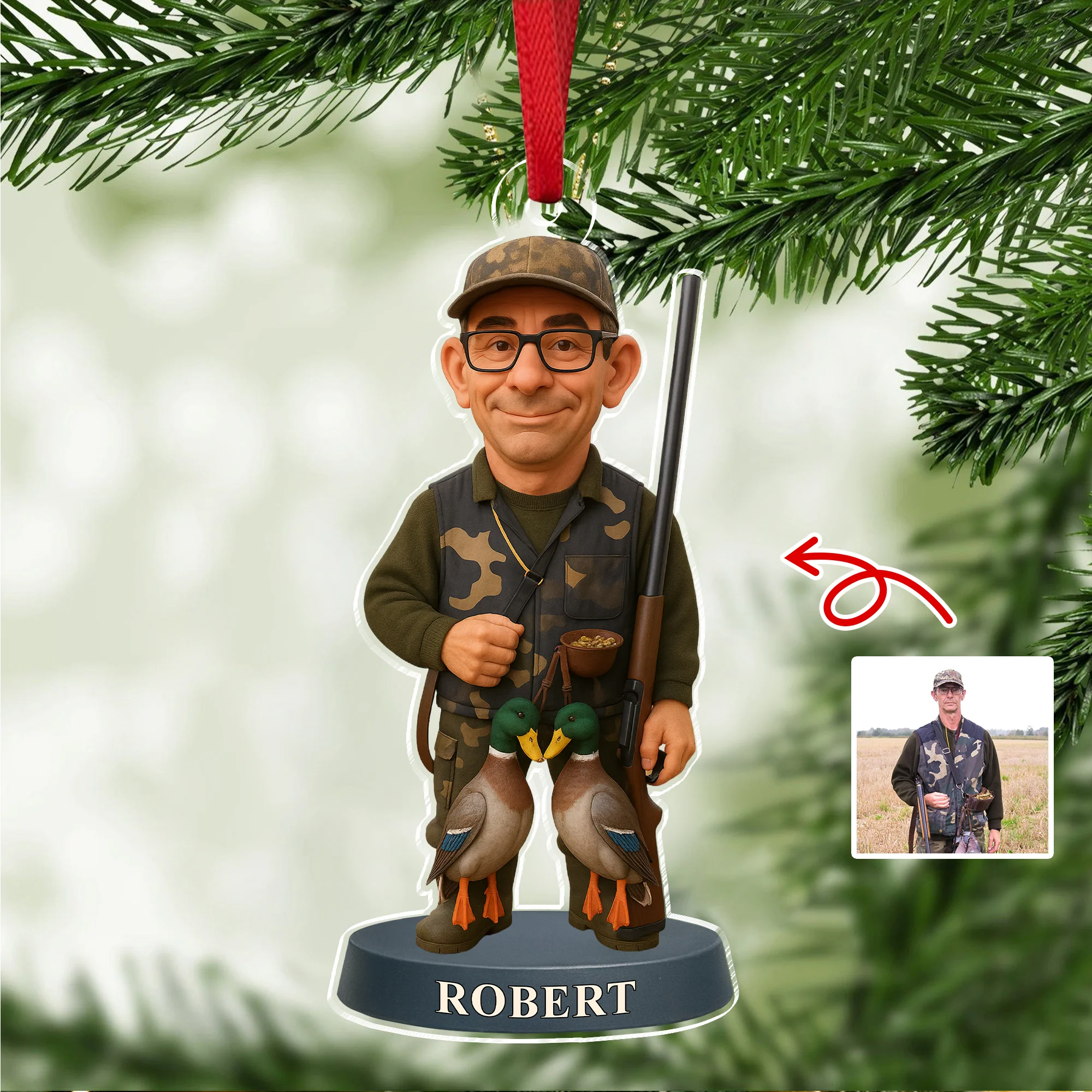 Custom Photo Hunting 3D Effect Figure Art Acrylic Ornament For Duck Hunter HA75 898122 - Image 3