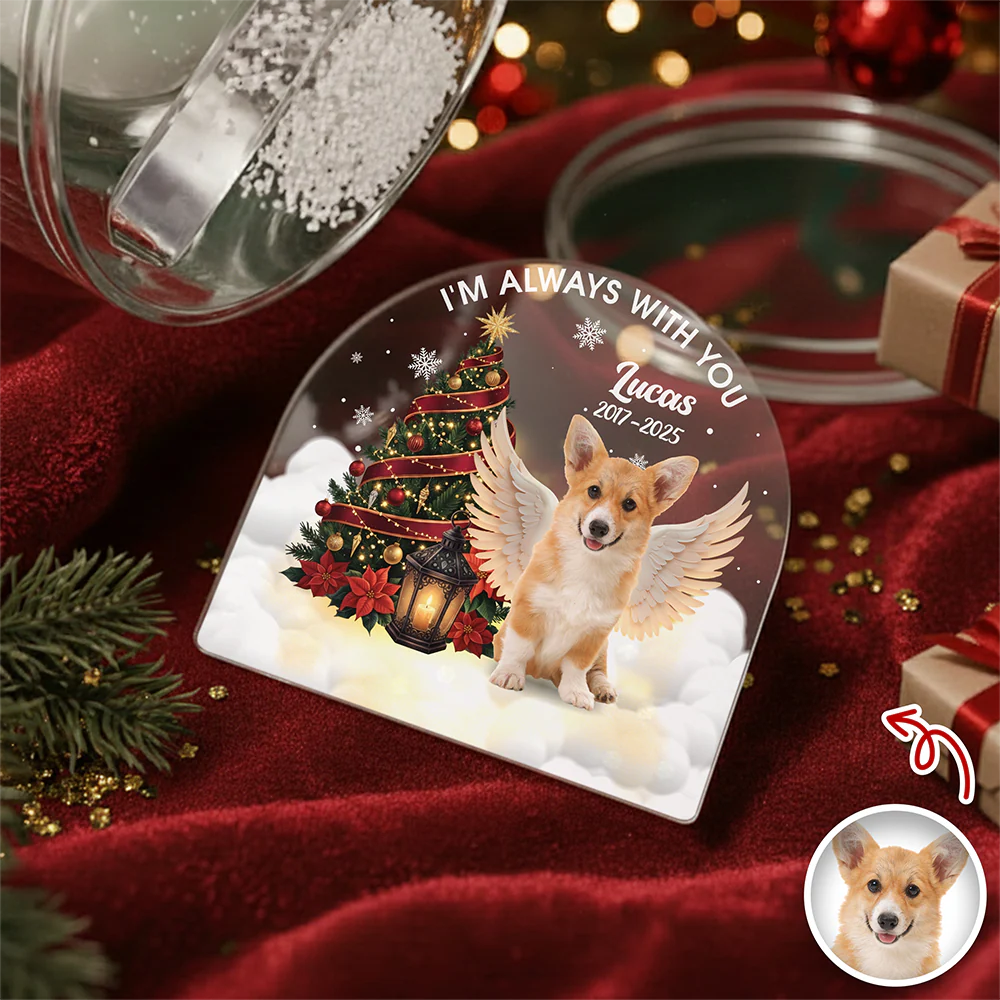 Custom Photo I Am Always With You Memorial Dog Acrylic Snow Globe HA75 898022 - Image 8