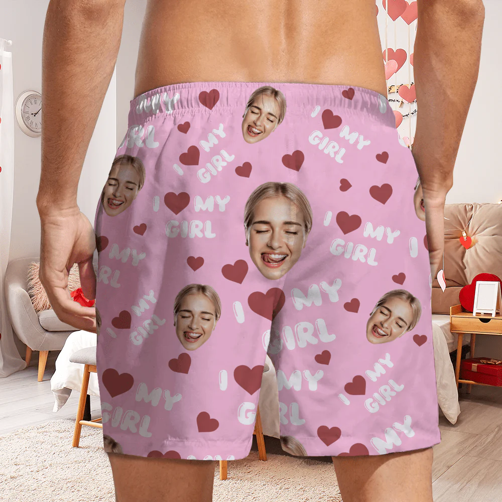 Custom Photo I Love My Wife, Girlfriend Beach Short Valentine's Day, Anniversary Gift HA75 891808 - Image 4