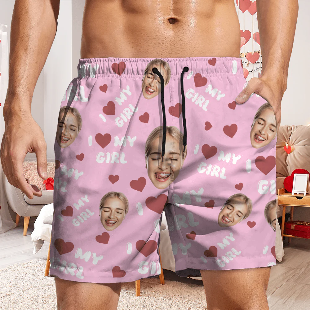 Custom Photo I Love My Wife, Girlfriend Beach Short Valentine's Day, Anniversary Gift HA75 891808 - Image 6