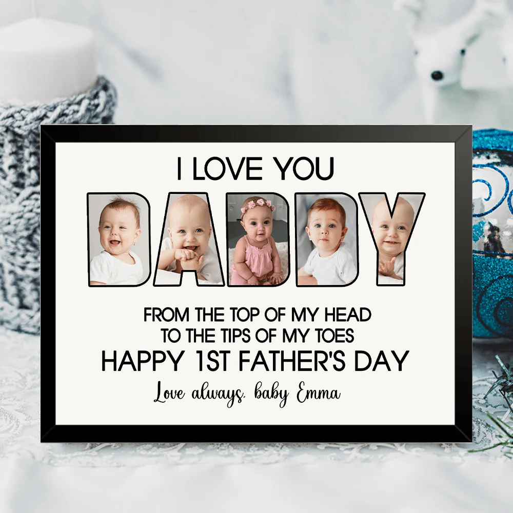 Custom Photo I Love You Daddy Poster Canvas Picture Frame HA75 890586 - Image 2