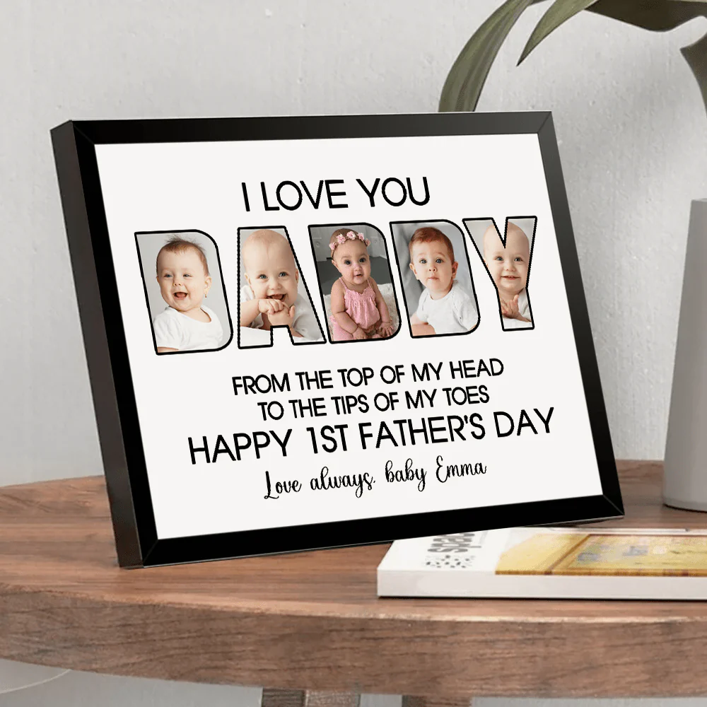 Custom Photo I Love You Daddy Poster Canvas Picture Frame HA75 890586 - Image 3