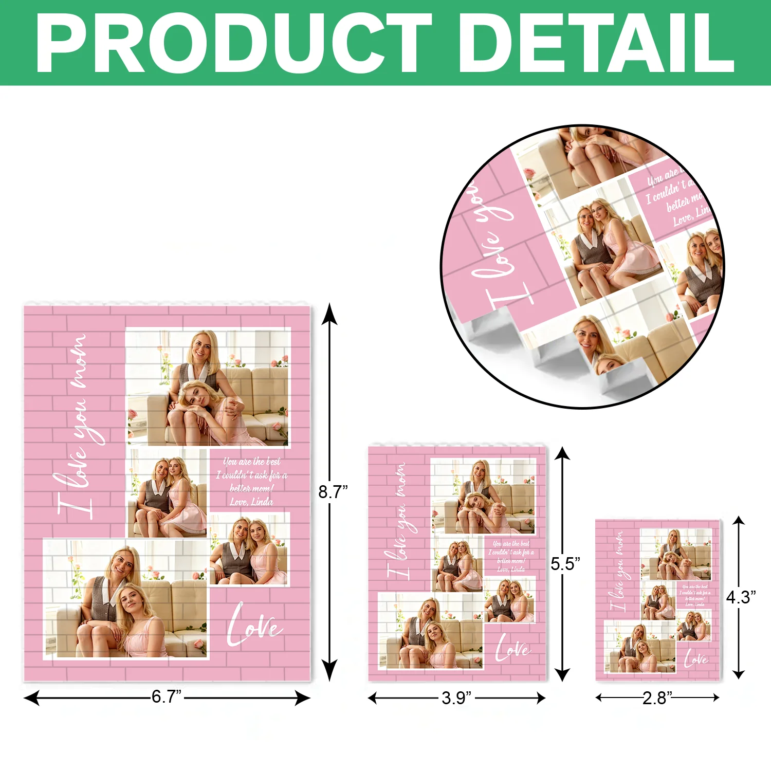 Custom Photo I Love You Mom Building Brick Blocks Mother's Day Gift HA75 920640 - Image 7