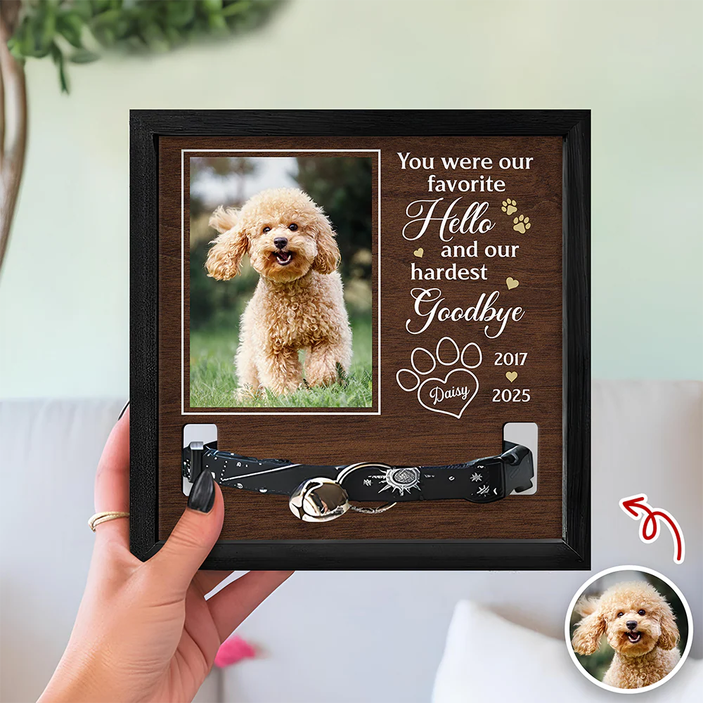 Custom Photo I Loved You Whole Life Memorial Dog Cat Square Collar Frame HA75 892818 - Image 3