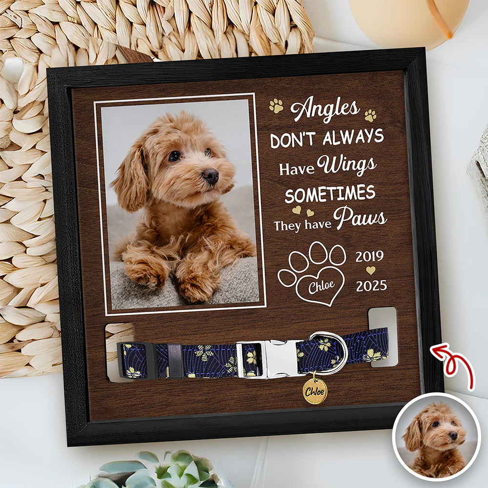 Custom Photo I Loved You Whole Life Memorial Dog Cat Square Collar Frame HA75 892818 - Image 4