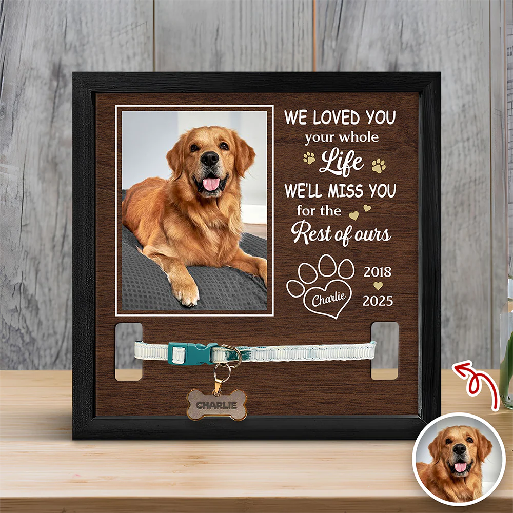 Custom Photo I Loved You Whole Life Memorial Dog Cat Square Collar Frame HA75 892818 - Image 5