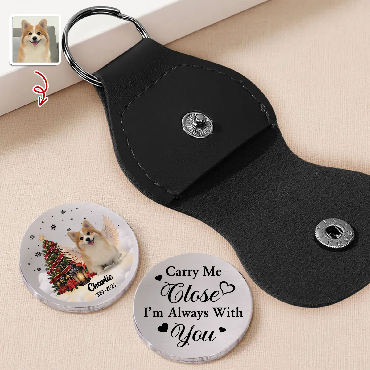 Custom Photo I Will Carry You With Me Until I See You Again Memorial Dog Pocket Hug HA75 897954 - Image 5