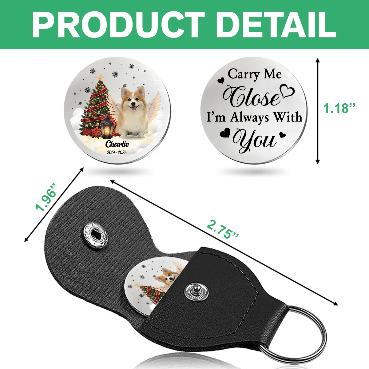 Custom Photo I Will Carry You With Me Until I See You Again Memorial Dog Pocket Hug HA75 897954 - Image 6