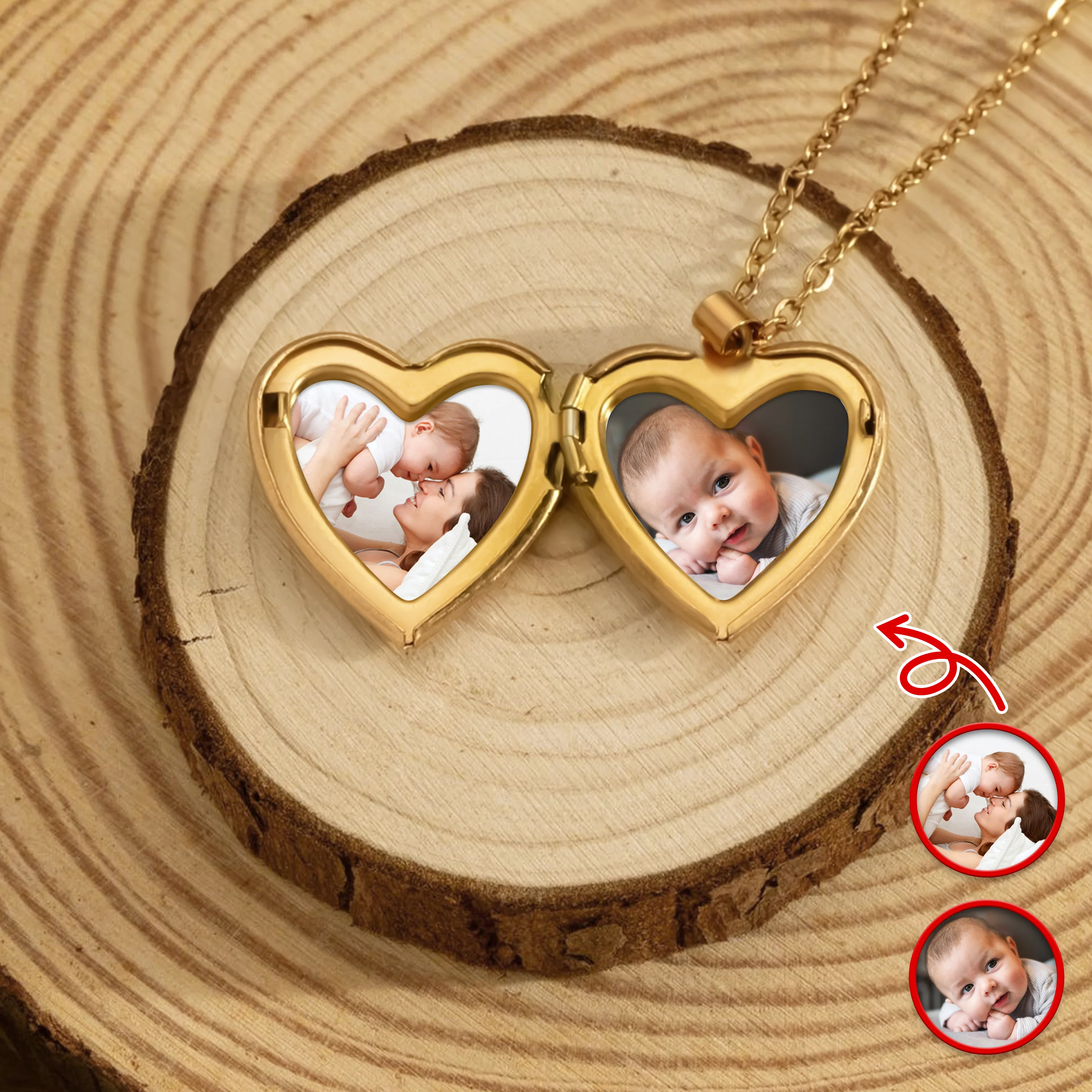 Custom Photo I'm So Lucky To Have You As My Mom Heart Locket Necklace HA75 920698 - Image 3