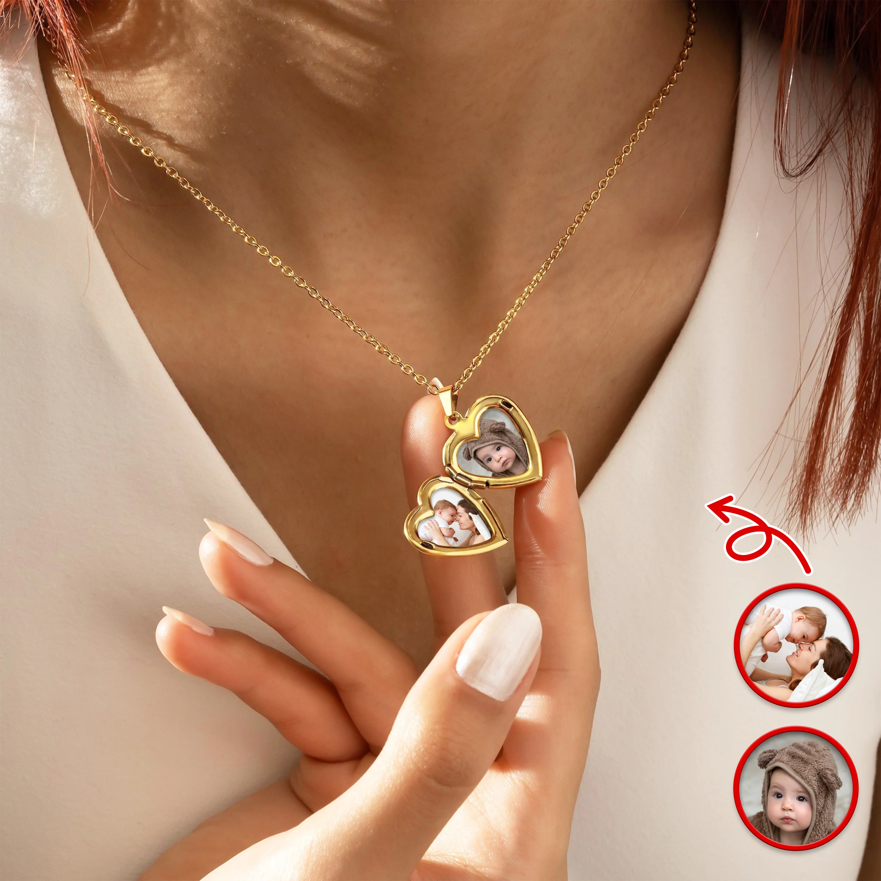 Custom Photo I'm So Lucky To Have You As My Mom Heart Locket Necklace HA75 920698 - Image 4