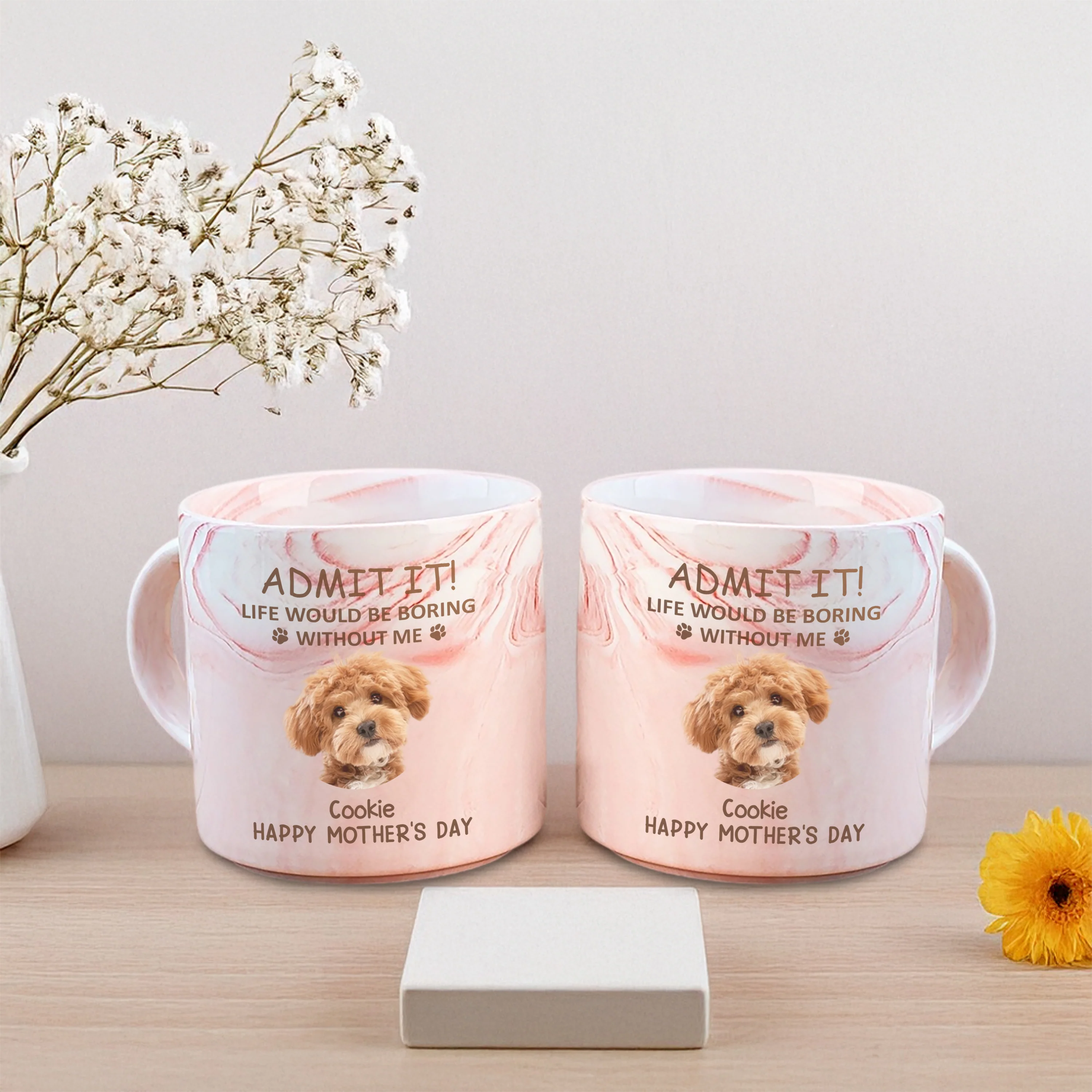 Custom Photo Life Would Be Boring Without Me Dog Cat Marble Mug HA75 891970 - Image 10