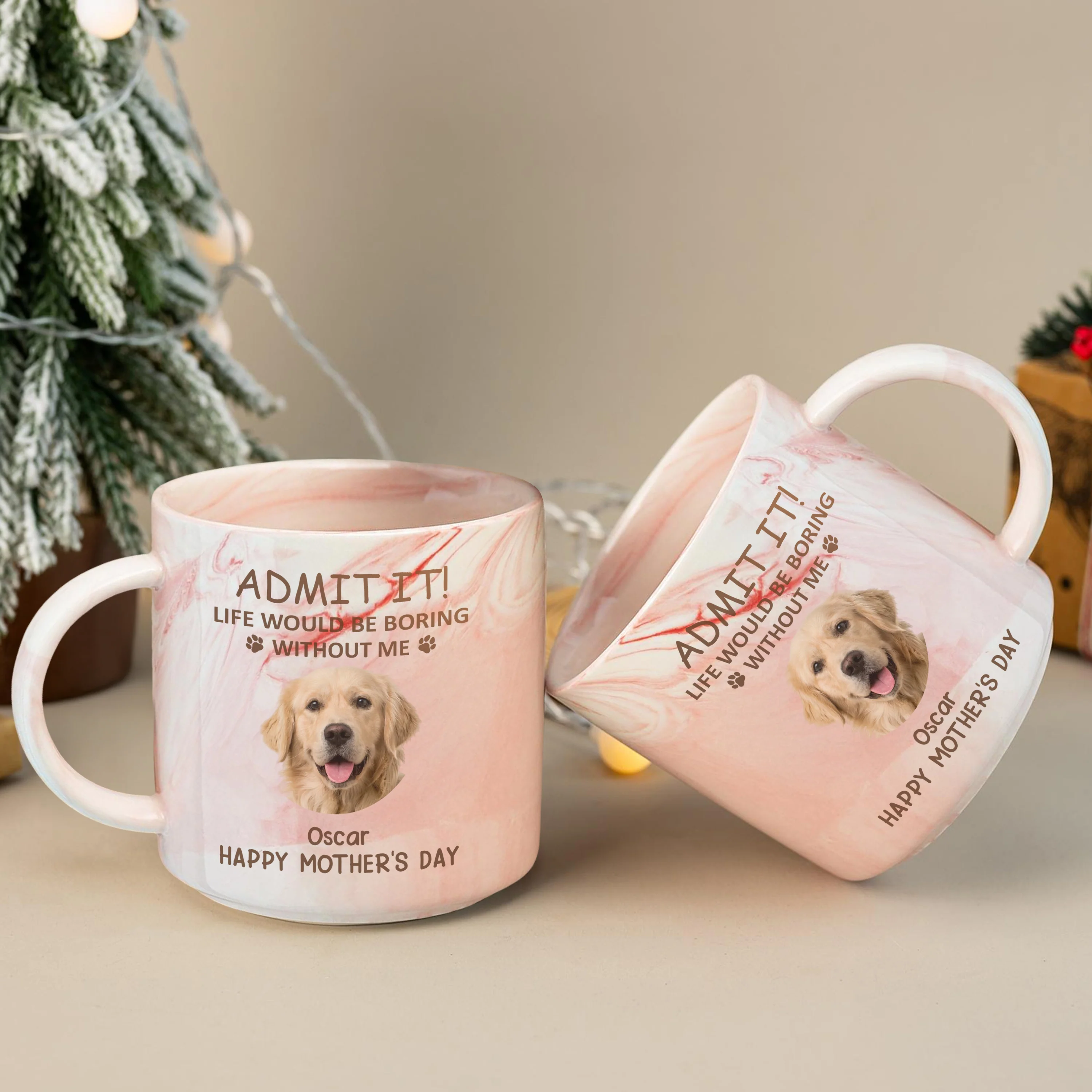 Custom Photo Life Would Be Boring Without Me Dog Cat Marble Mug HA75 891970 - Image 12