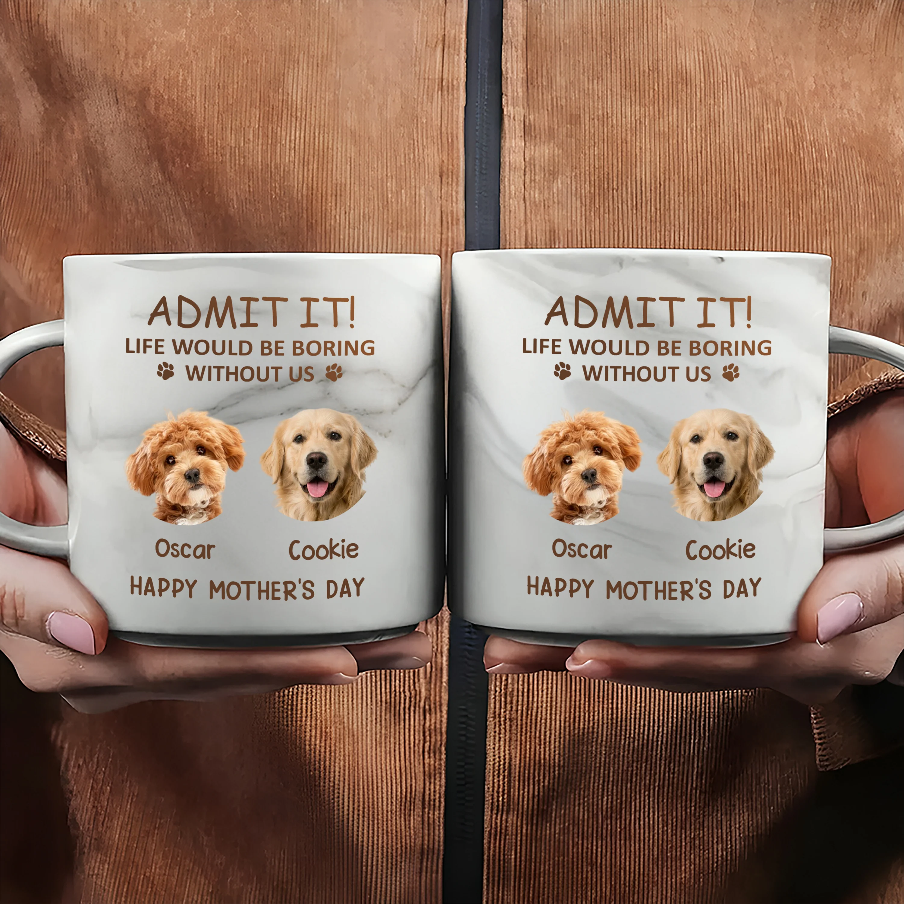 Custom Photo Life Would Be Boring Without Me Dog Cat Marble Mug HA75 891970 - Image 9