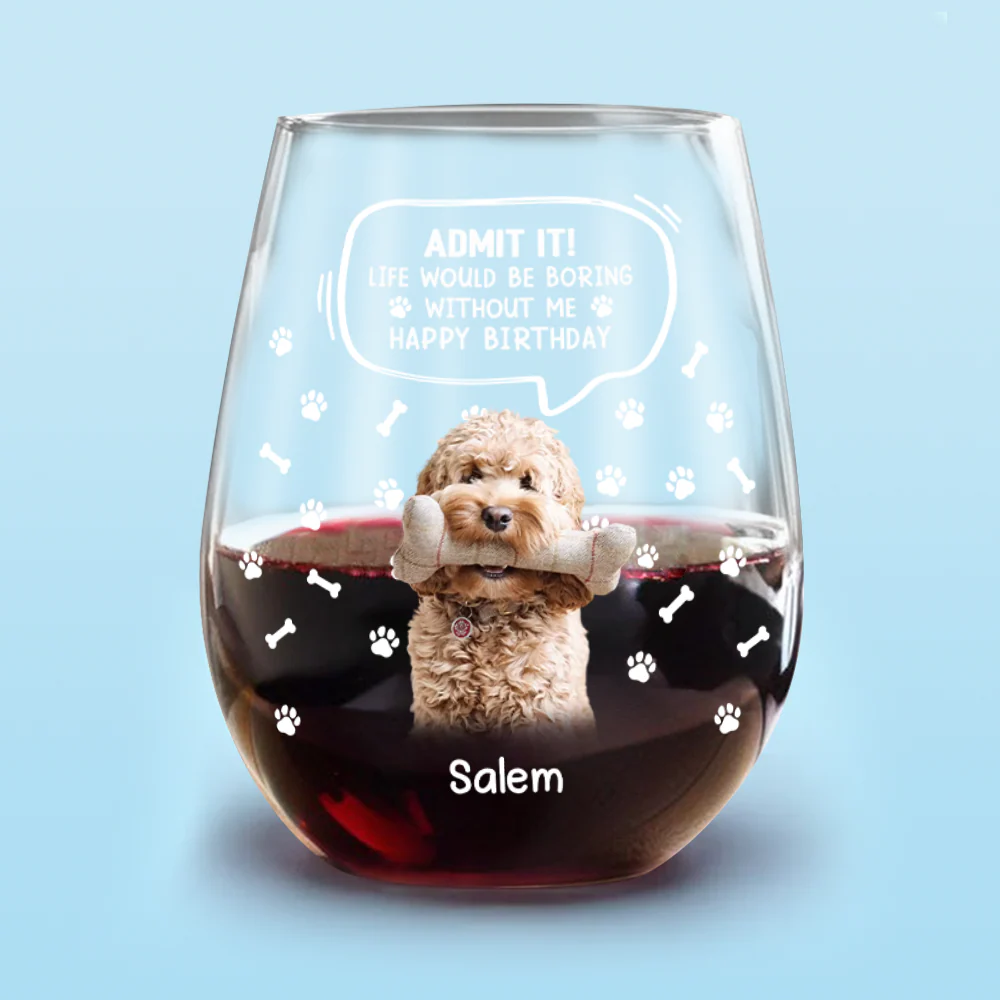 Custom Photo Life Would Be Boring Without Me Dog Cat Wine Glass HA75 892028 - Image 8