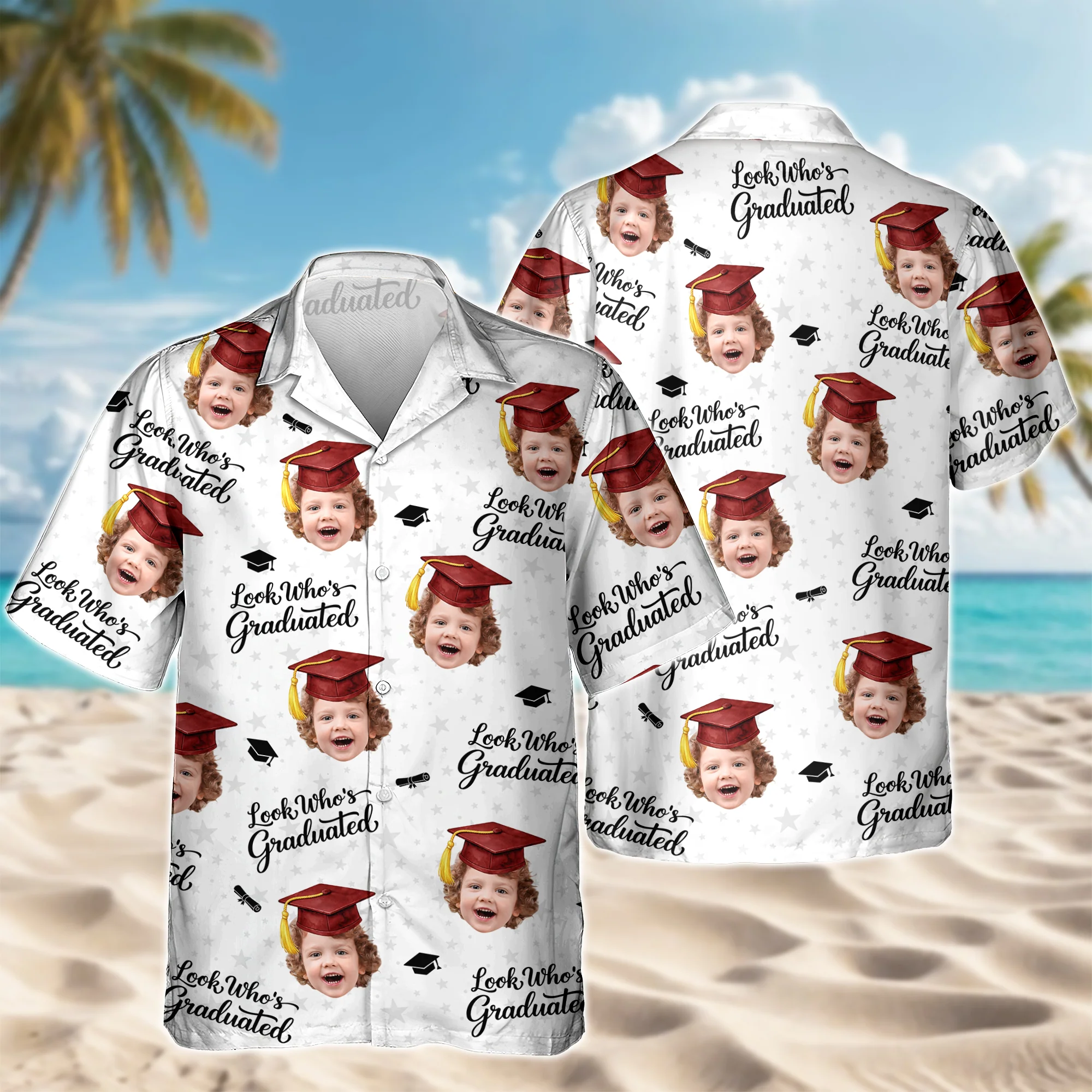 Custom Photo Look Who's Graduated Hawaii Shirt Graduation Gift HA75 921222 - Image 5