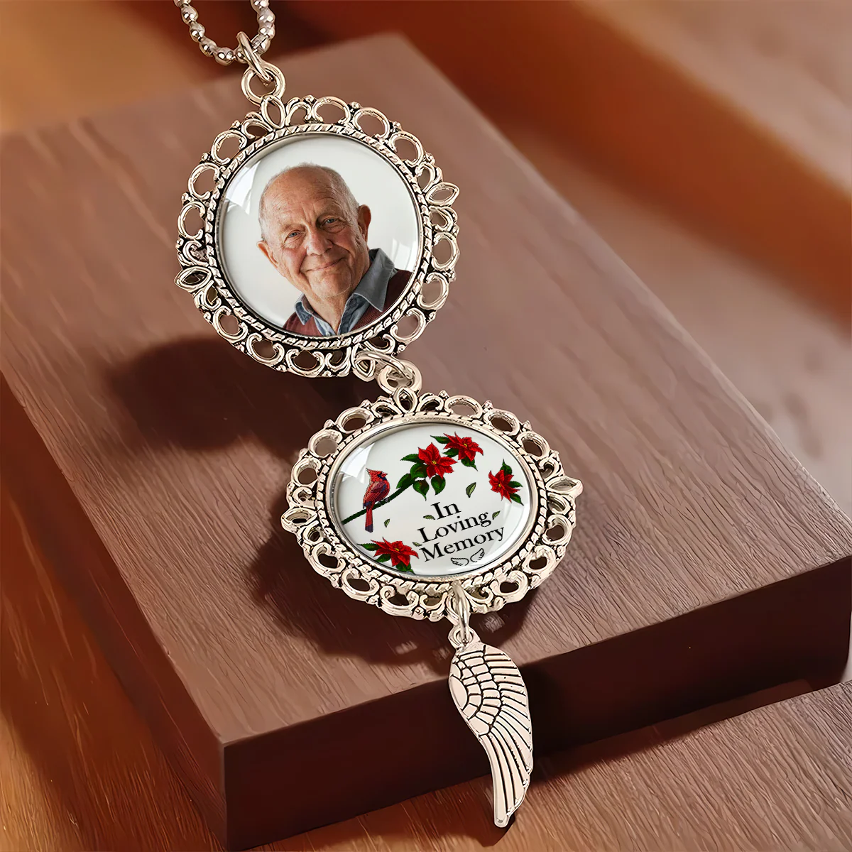 Custom Photo Memorial In Loving Memory Forever In My Heart Car Hanging Ornament With Charm HA75 891962 - Image 4