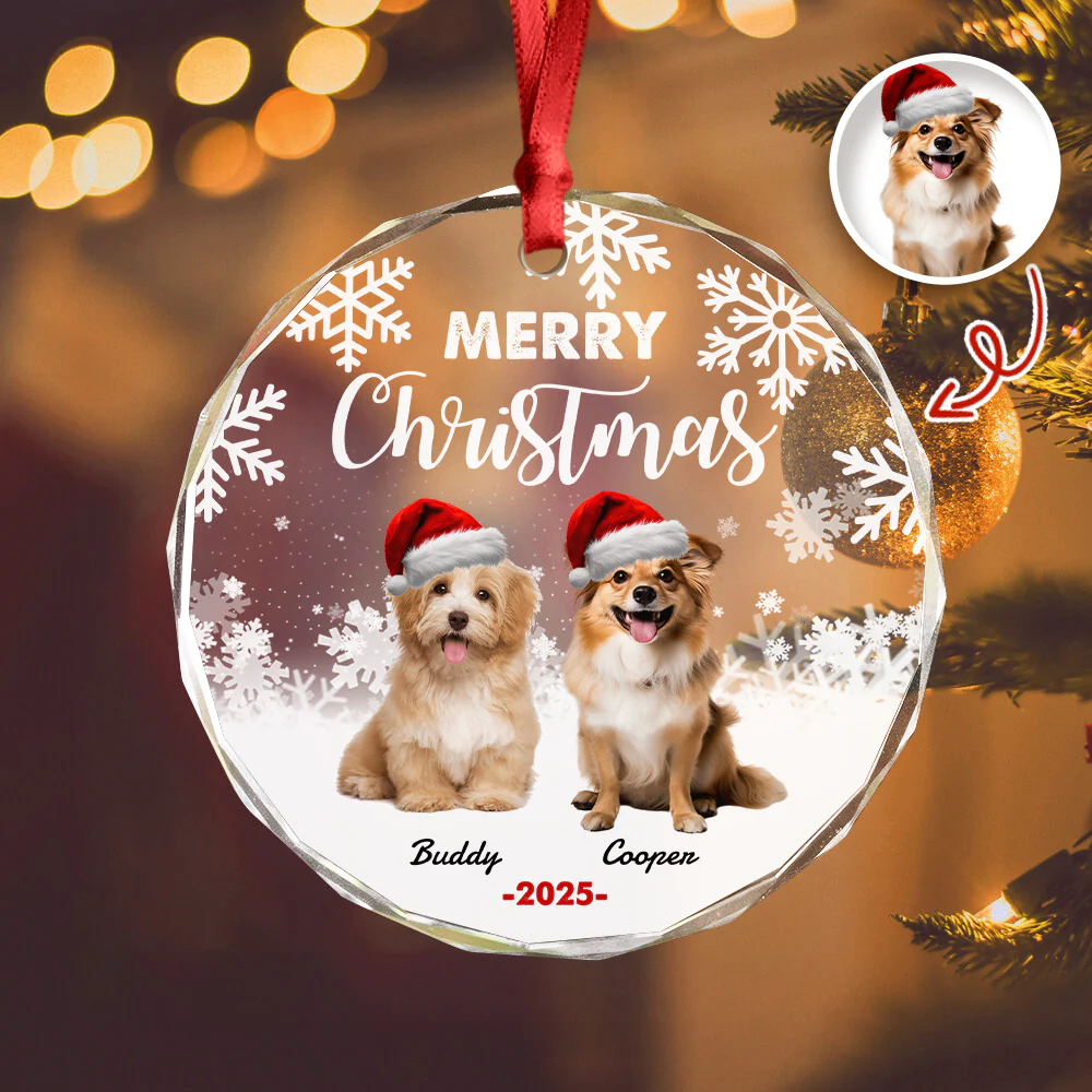 Custom Photo Merry Woofmas Christmas Glass Ornament For Dog Lovers HA75 897486 - Image 6