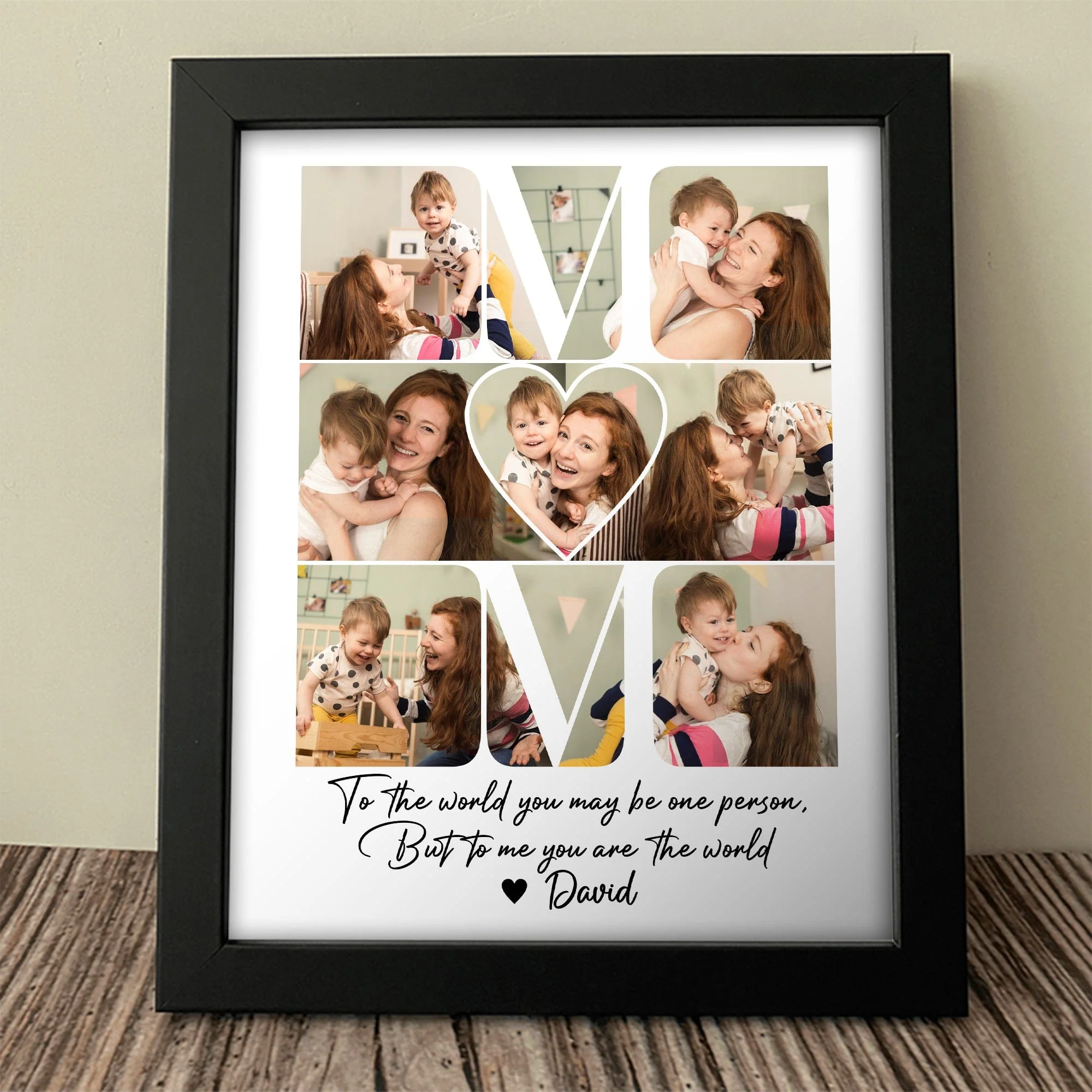Custom Photo Mom - To Me You Are The World Picture Frame HA75 891916