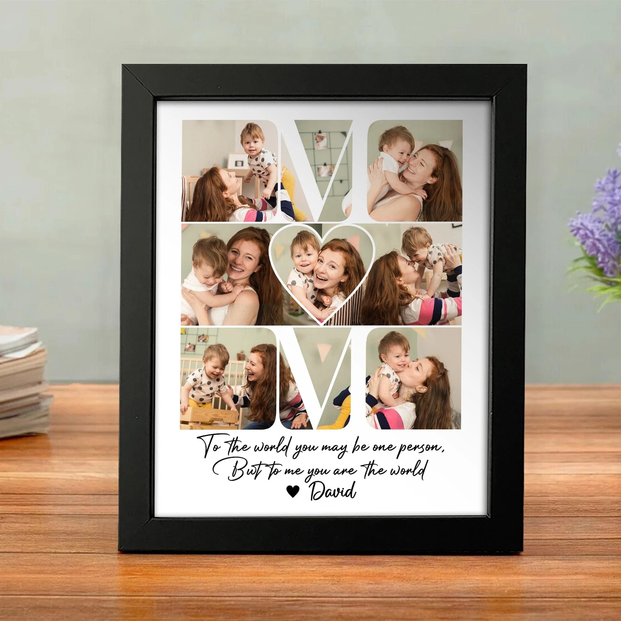 Custom Photo Mom - To Me You Are The World Picture Frame HA75 891916 - Image 3