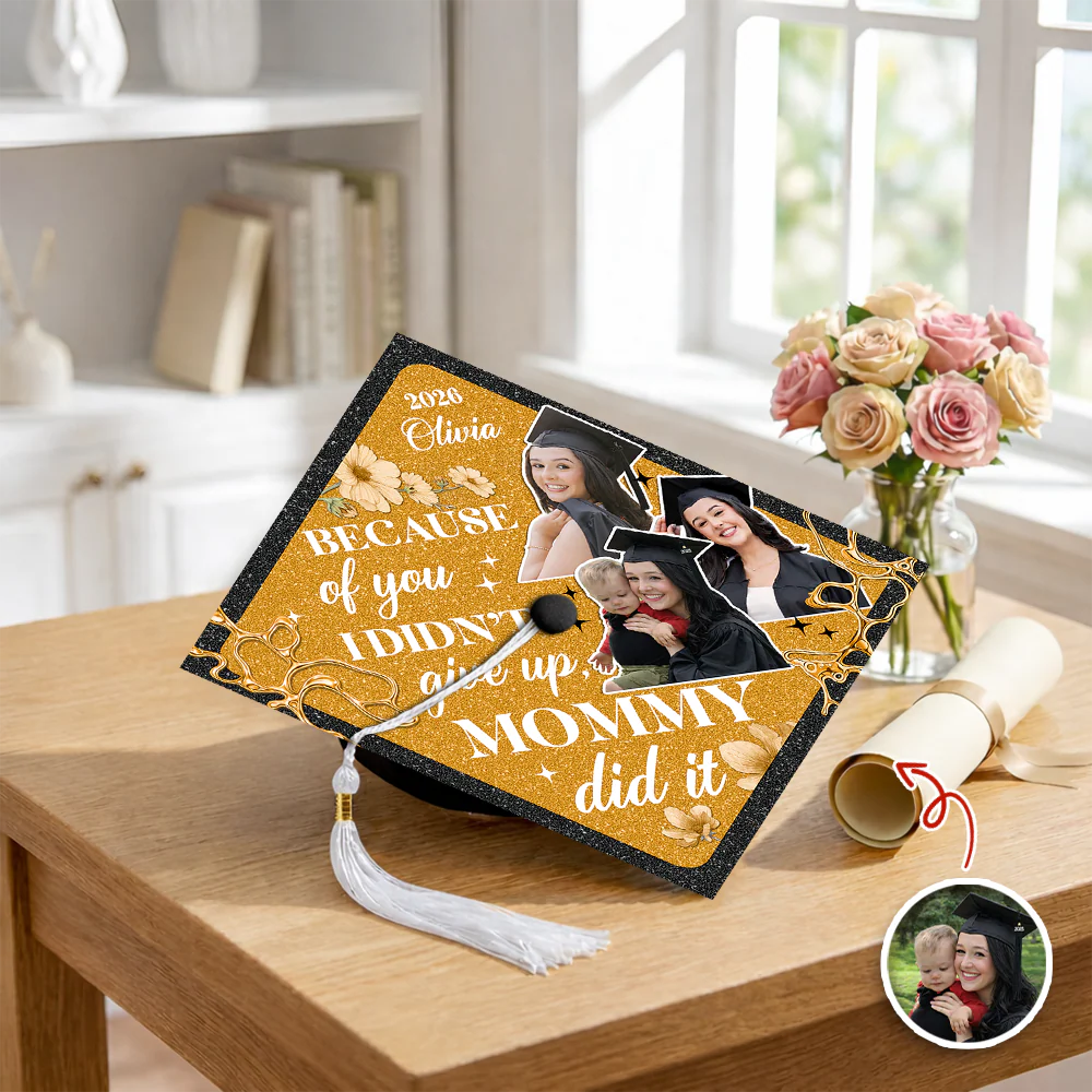Custom Photo Mommy Did It Personalized Graduation Cap Topper HA75 920604 - Image 5