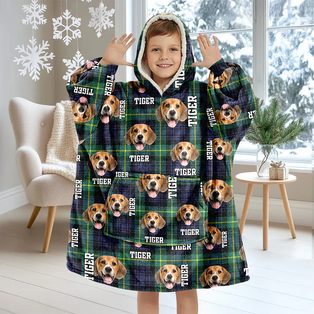 Custom Photo Name Dog Hoodie Blanket For Dog Lovers HA75 898232 - Image 2