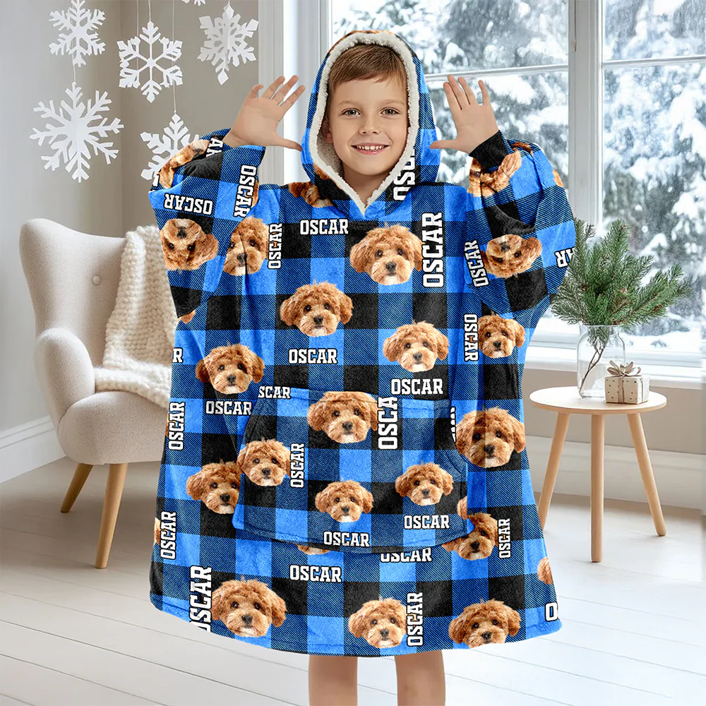 Custom Photo Name Dog Hoodie Blanket For Dog Lovers HA75 898232 - Image 5