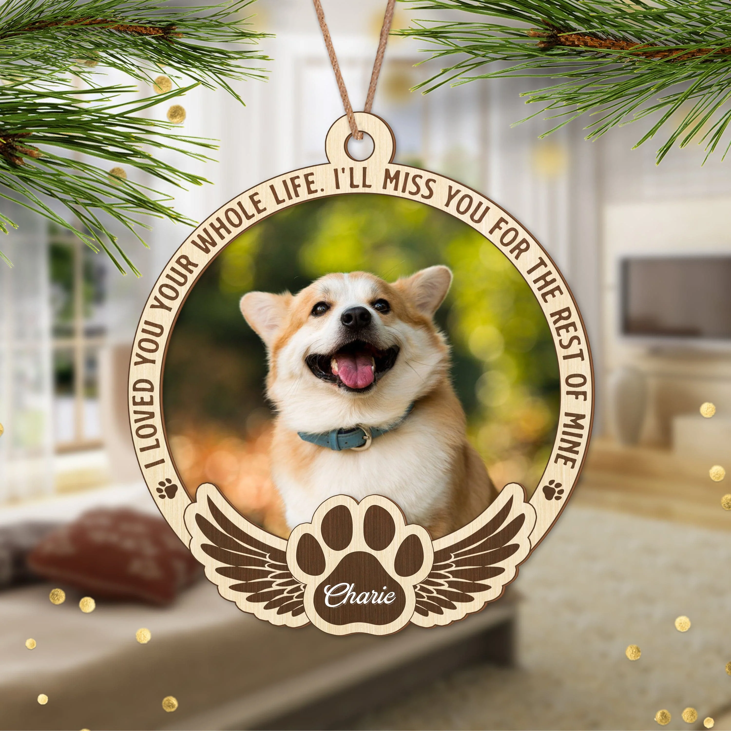Custom Photo No Longer By Our Side, Forever In Our Hearts Memorial Layer Wood Ornament HA75 891396 - Image 3