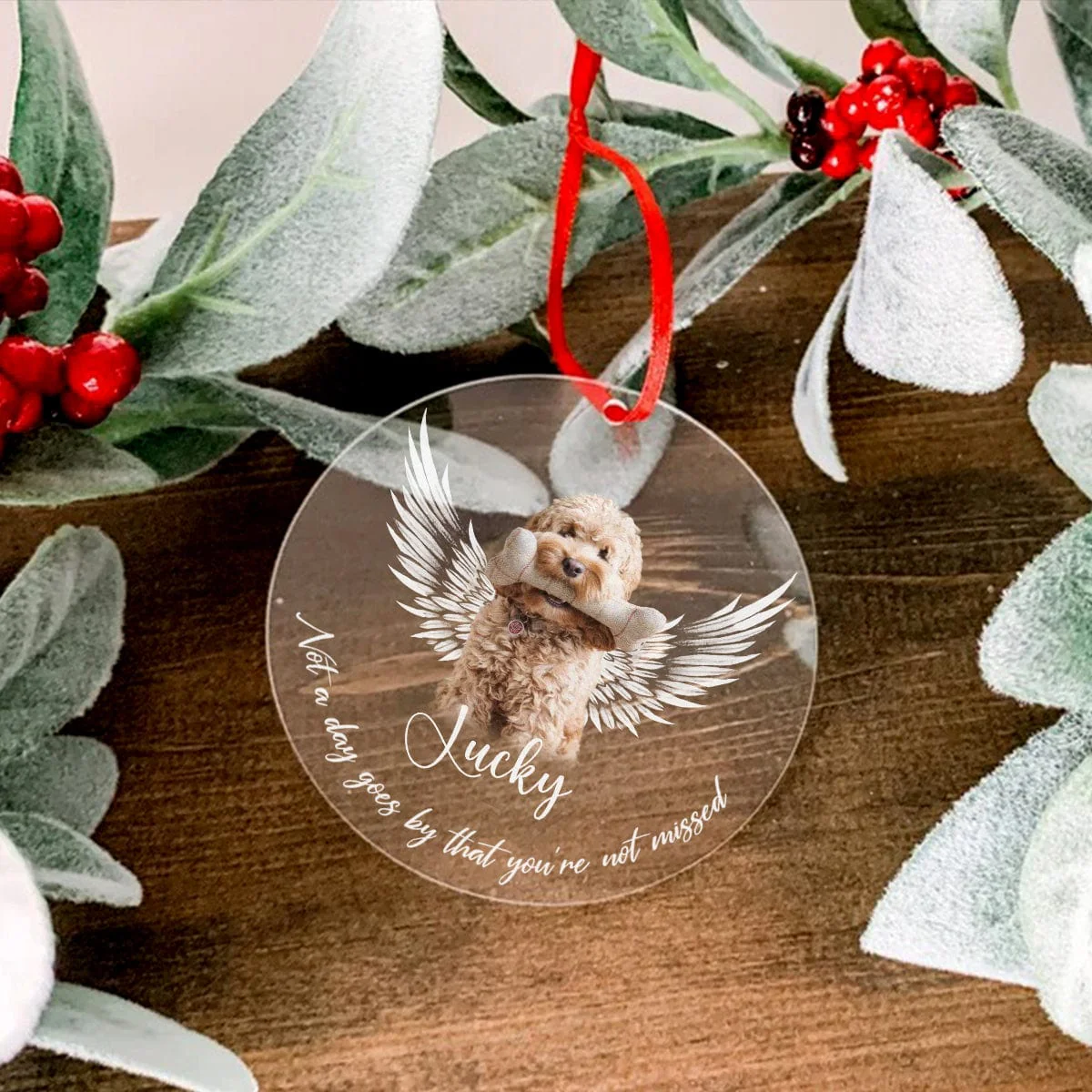 Custom Photo Not A Day Goes By Memorial Dog Cat Acrylic Ornament HA75 891220 - Image 2