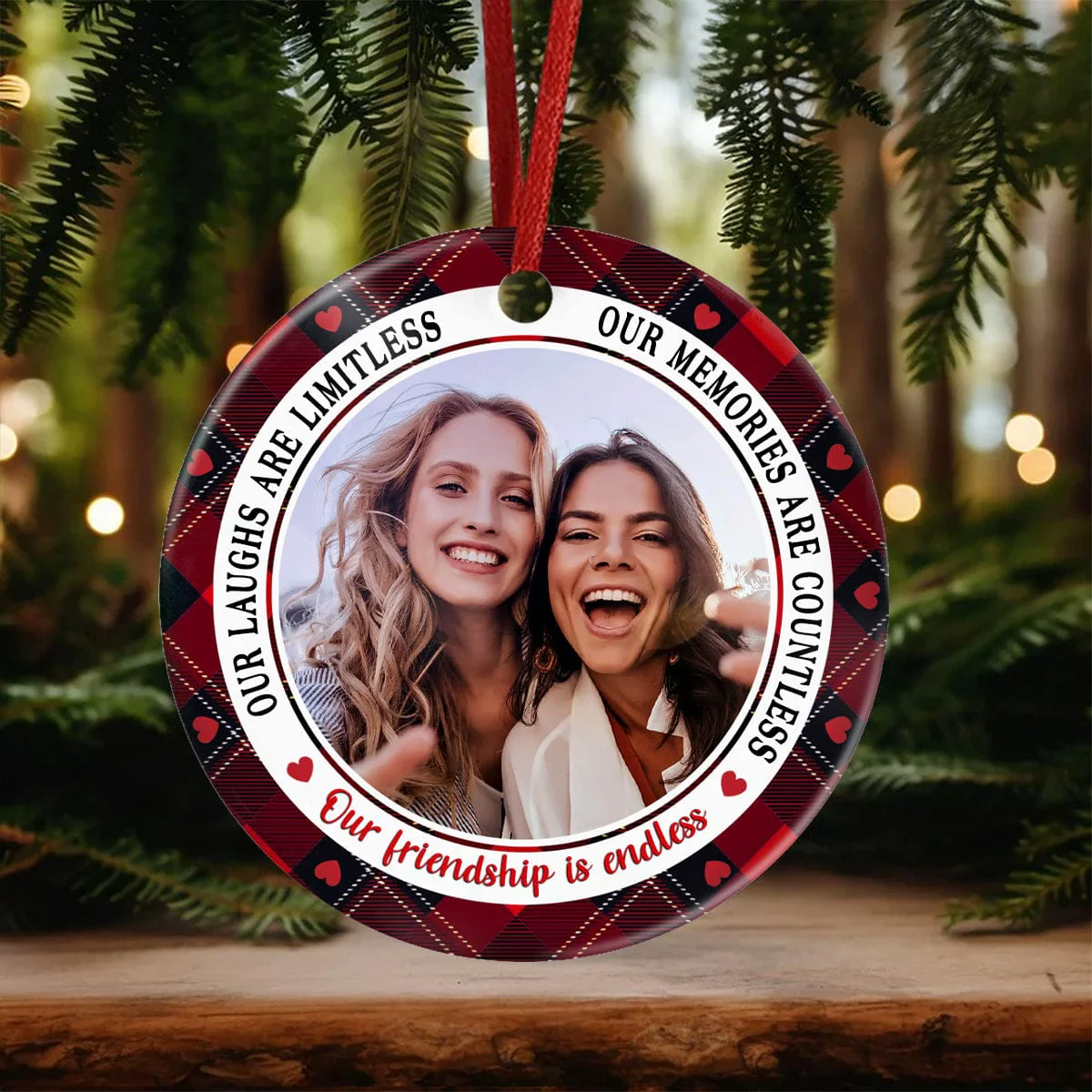 Custom Photo Our Friendship Is Endless Ceramic Ornament HA75 891140 - Image 3