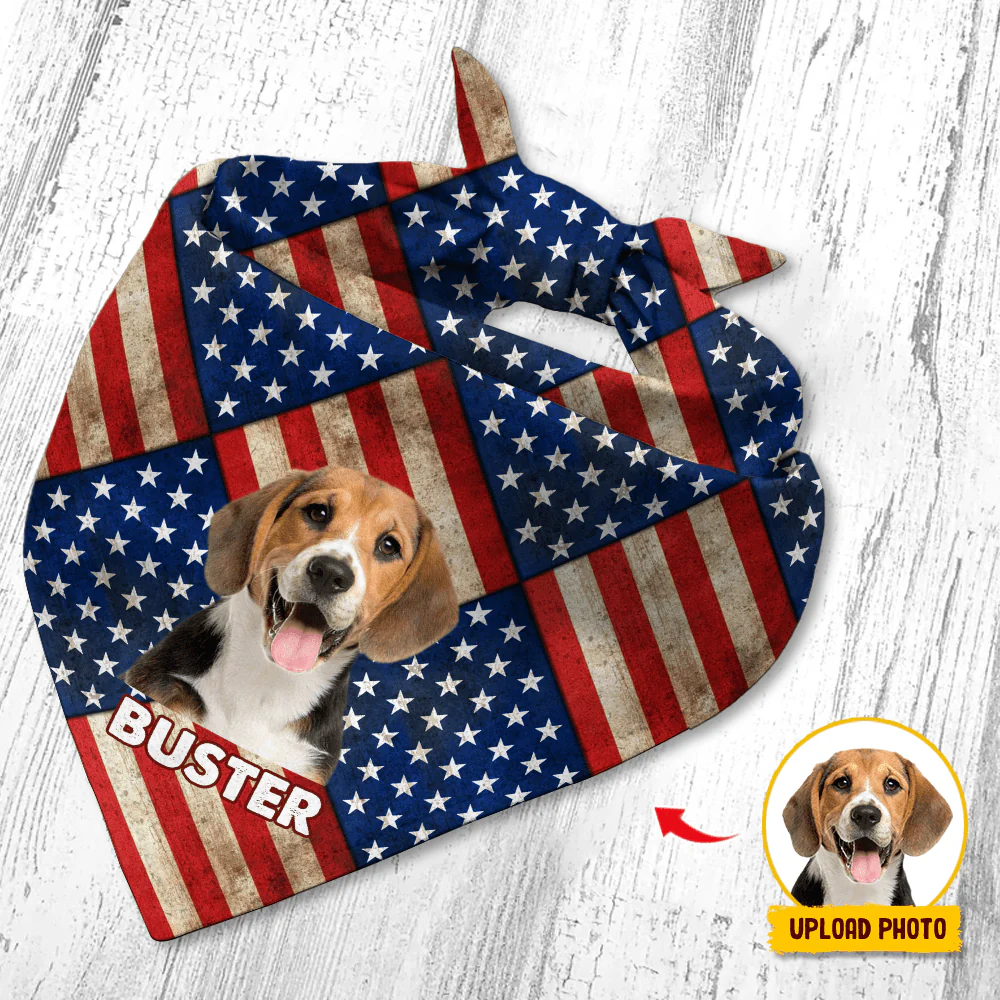 Custom Photo Patriotic Dog Bandana HA75 890690 - Image 4