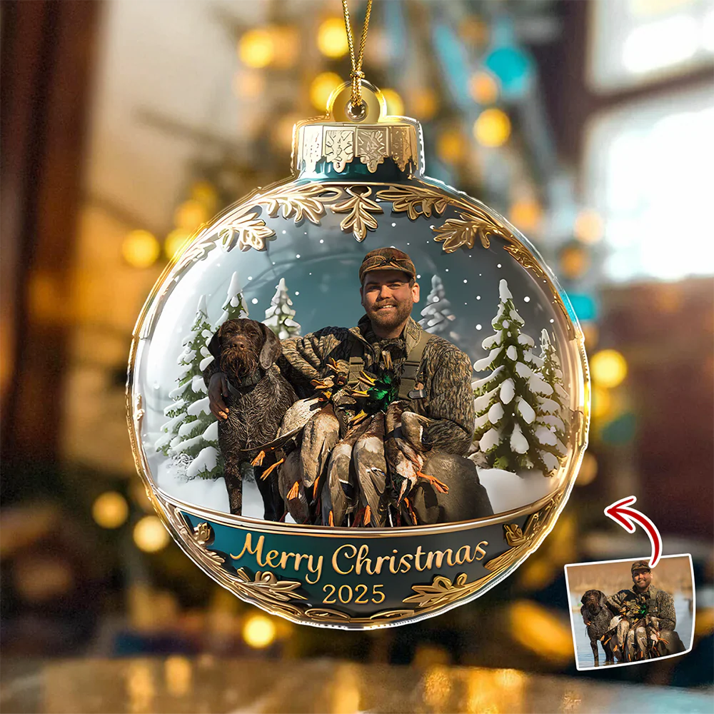 Custom Photo Personalized Hunting Duck Acrylic Ornament Christmas Gifts For Duck Hunting Lovers HA75 898382 - Image 2
