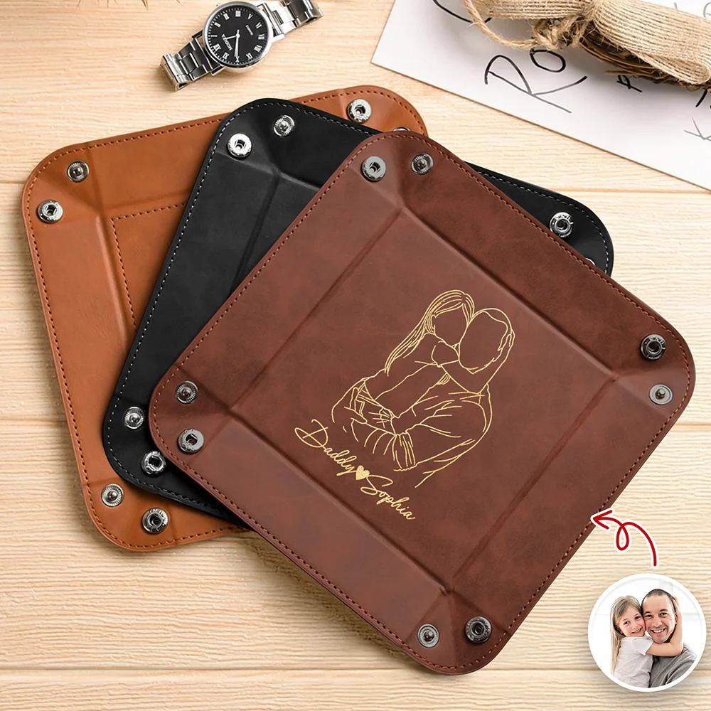 Custom Photo Personalized Leather Valet Tray for Dad Father's Day Gift HA75 921274 - Image 6