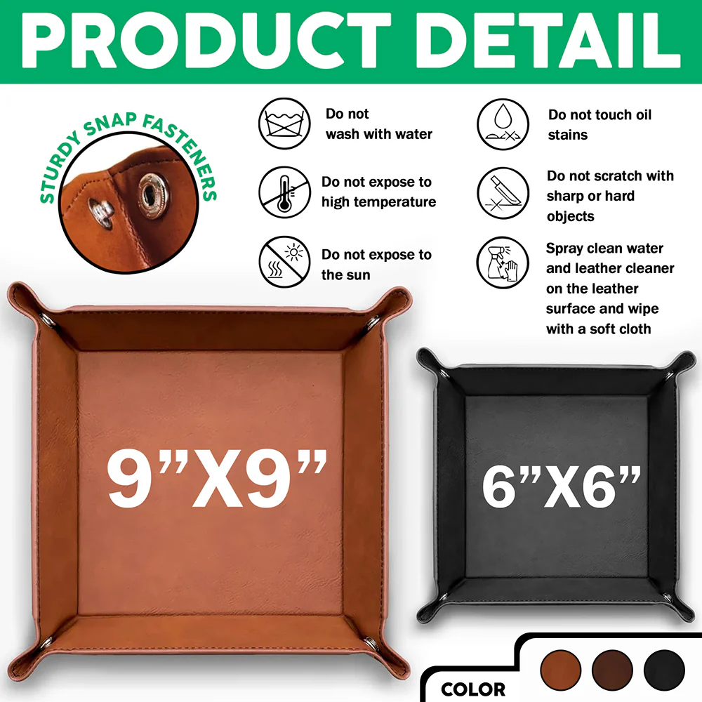 Custom Photo Personalized Leather Valet Tray for Dad Father's Day Gift HA75 921274 - Image 7