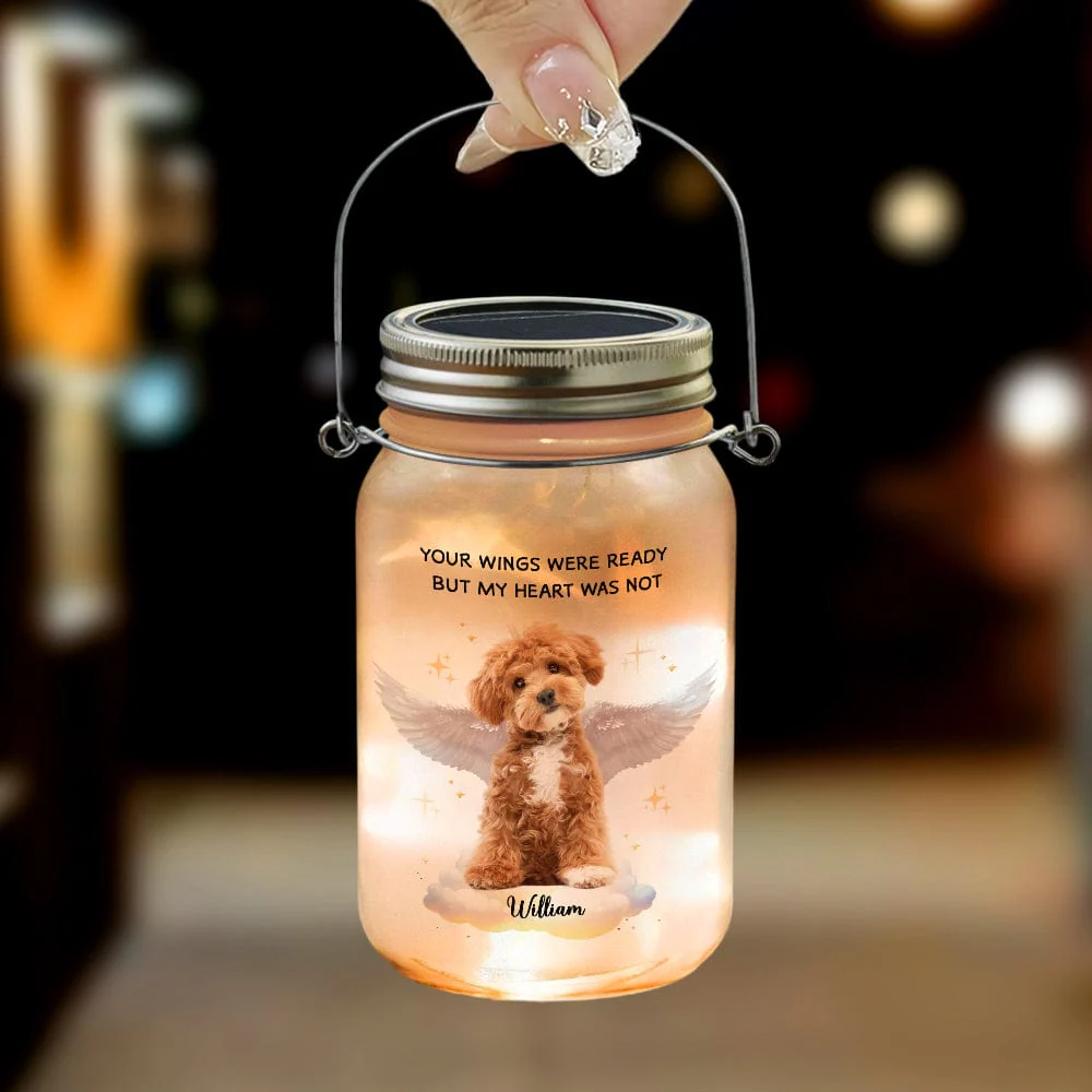Custom Photo Pet Forever In My Heart Memorial Dog, Cat Memorial Mason Jar Light HA75 891194 - Image 2