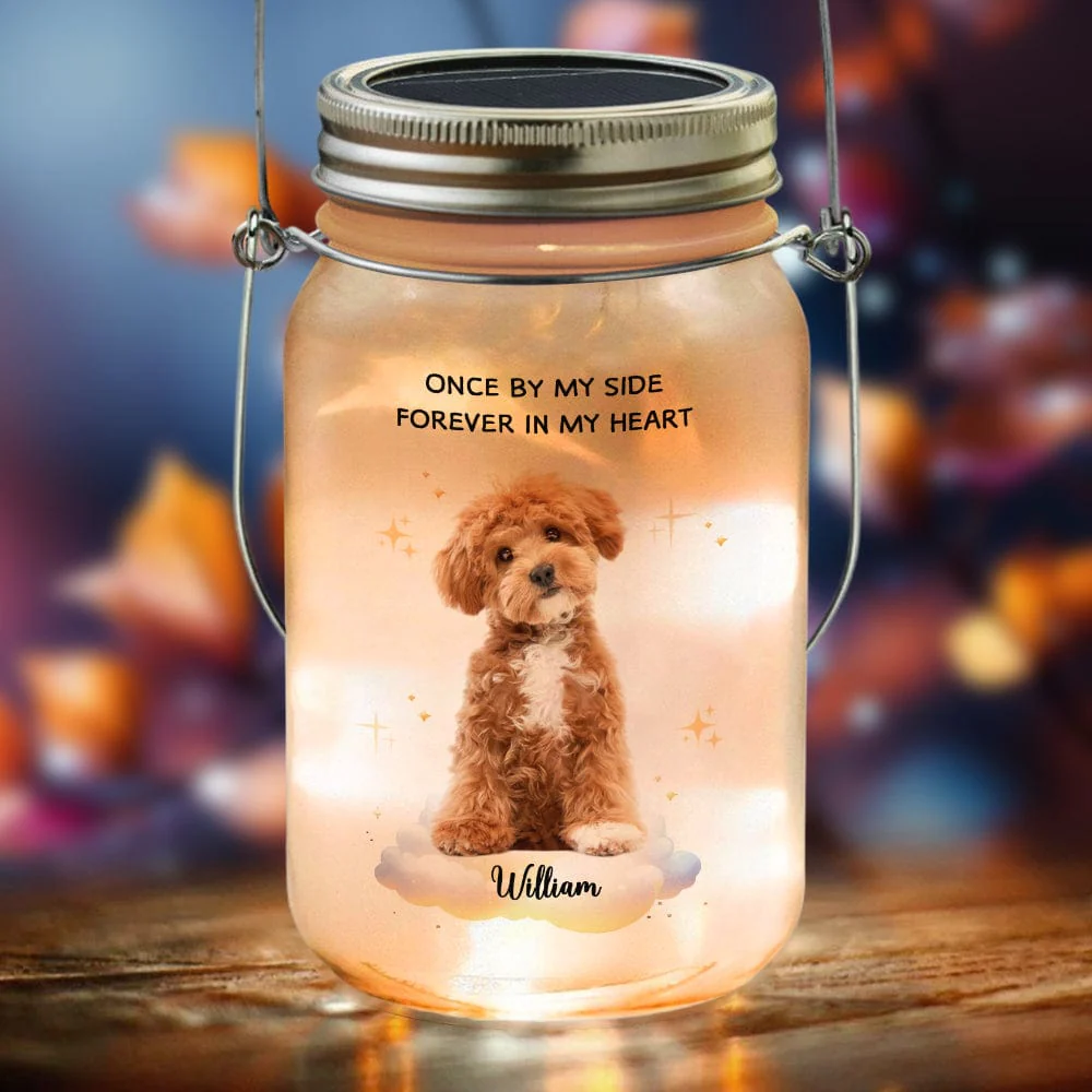 Custom Photo Pet Forever In My Heart Memorial Dog, Cat Memorial Mason Jar Light HA75 891194 - Image 3