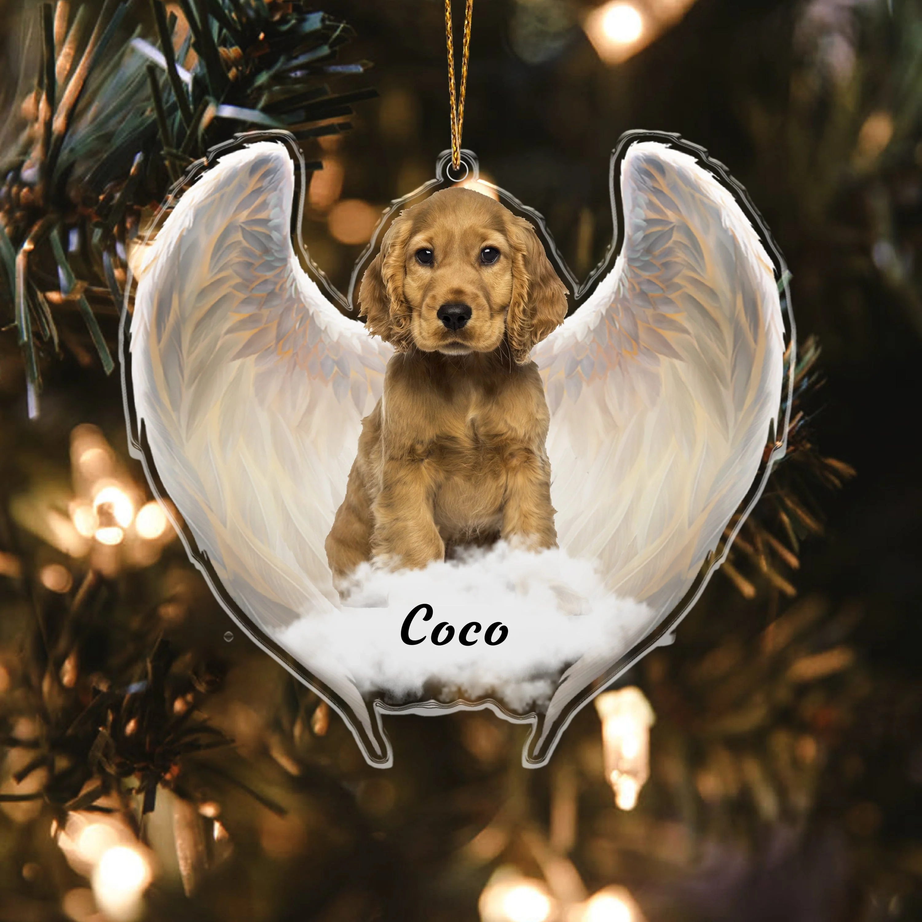 Custom Photo Pet Within Angel Wings Memorial Acrylic Ornament HA75 891148 - Image 2