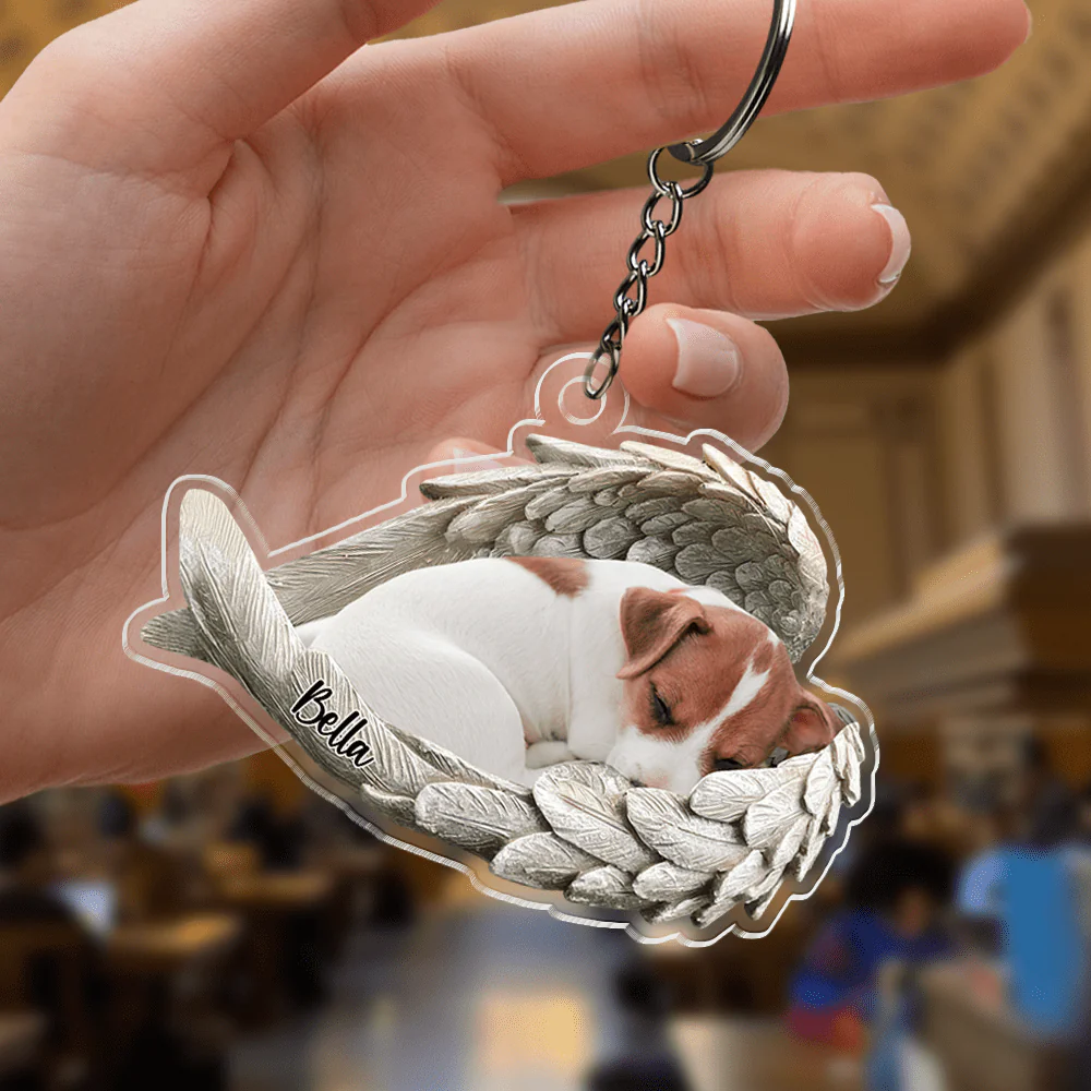 Custom Photo Pet Within Angel Wings Memorial Dog Cat Acrylic Ornament N304 HA75 891174