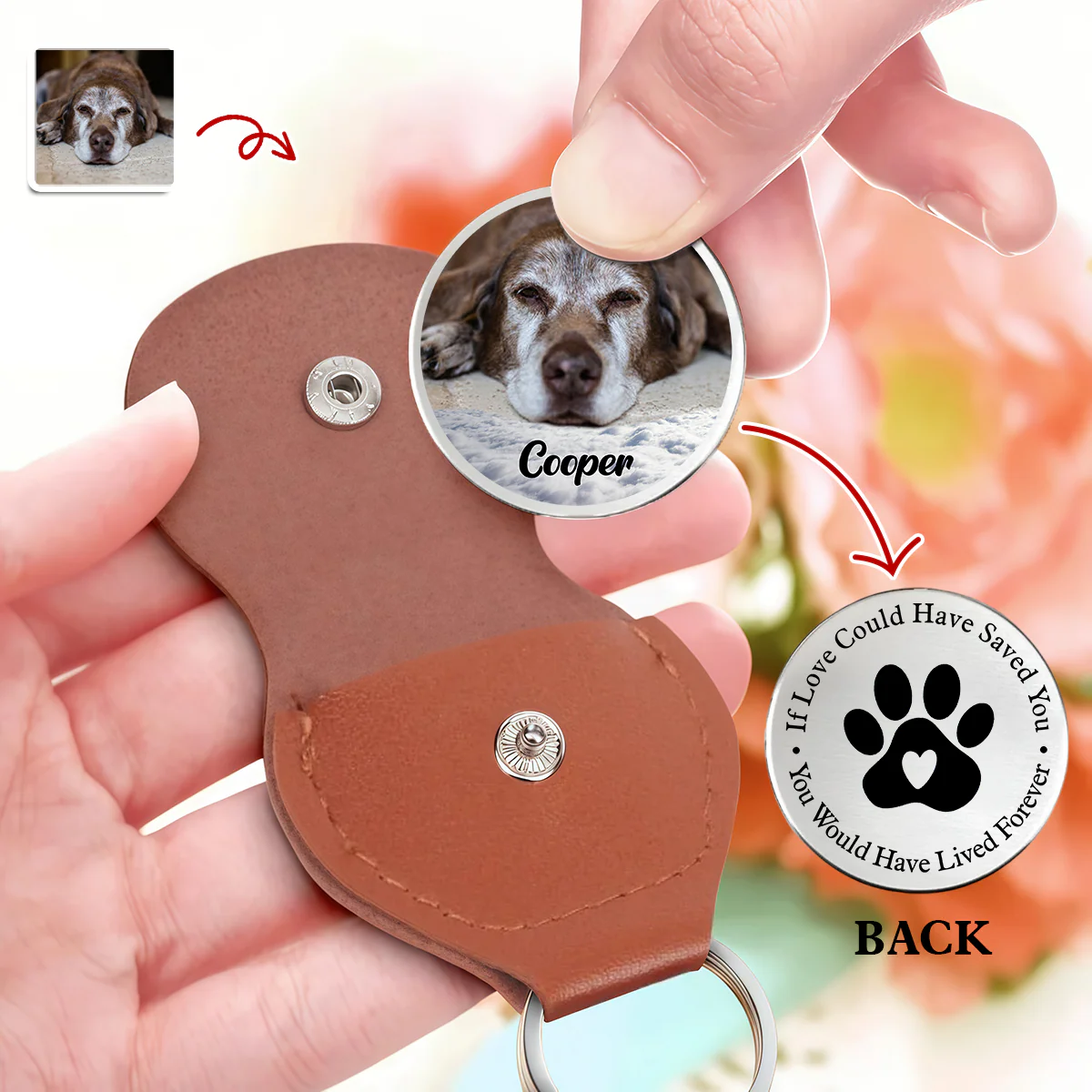Custom Photo Pet You Left Paw Prints On My Heart Memorial Pocket Hug HA75 897984 - Image 3
