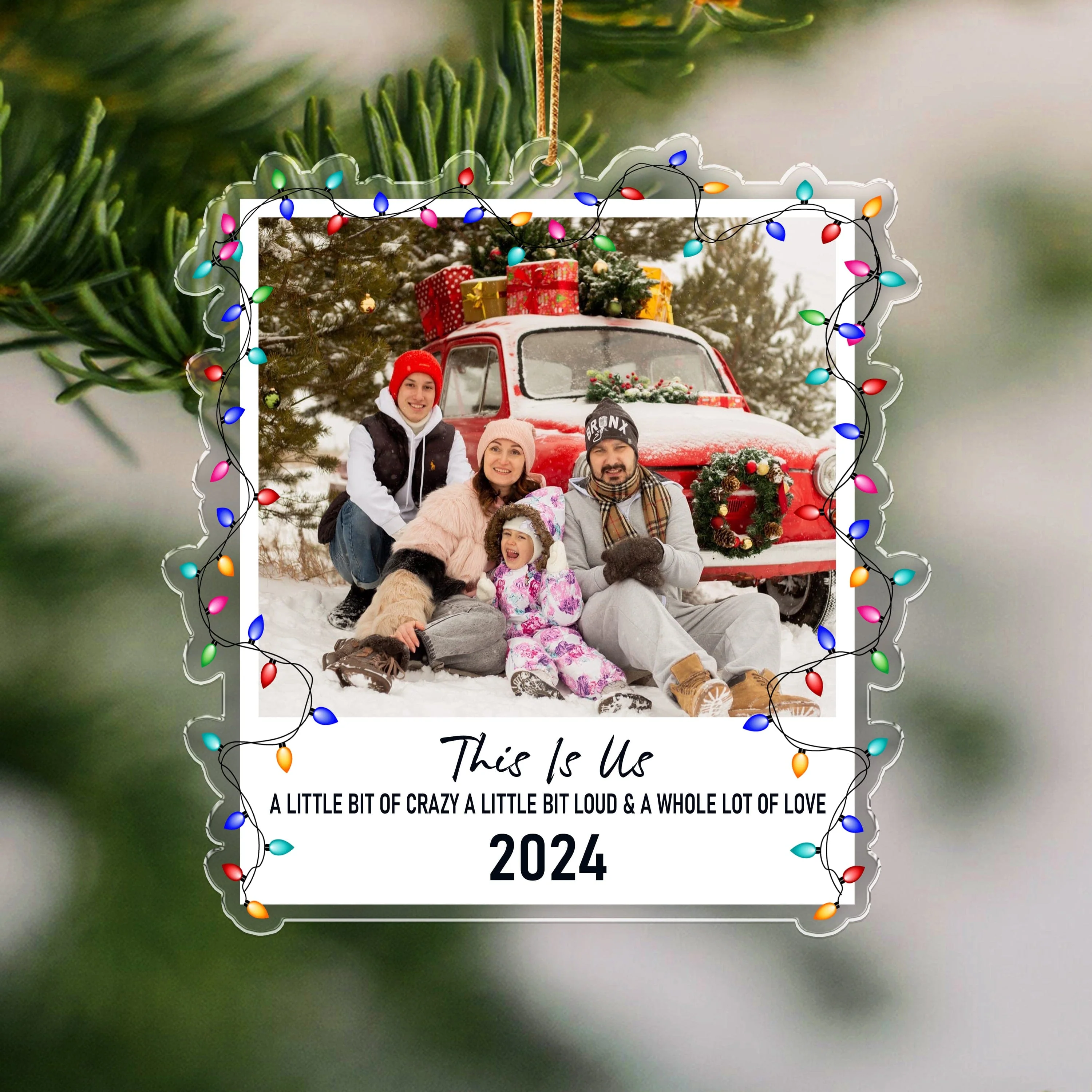 Custom Photo Polaroid Family Friends Christmas Acrylic Ornament HA75 891134