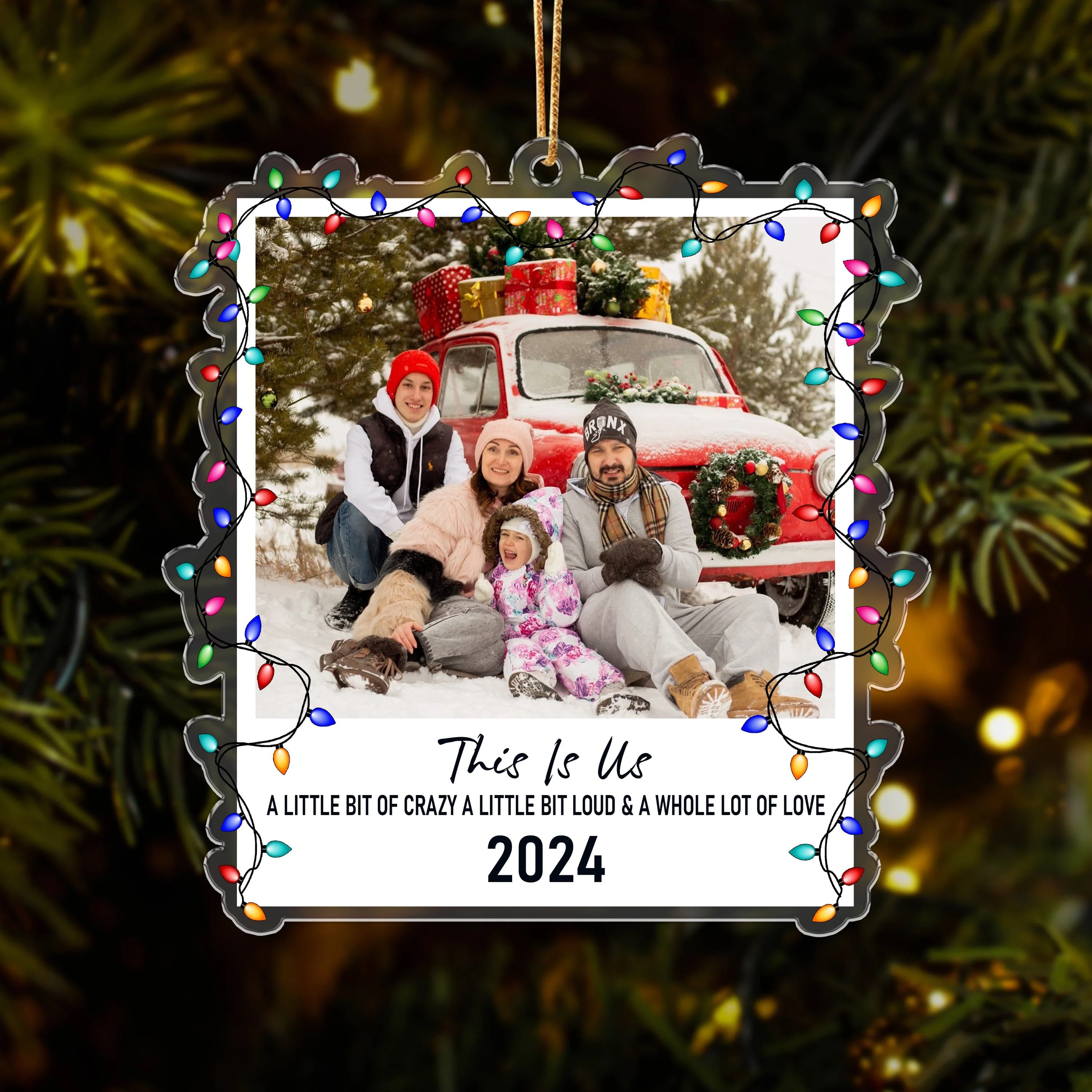 Custom Photo Polaroid Family Friends Christmas Acrylic Ornament HA75 891134 - Image 3