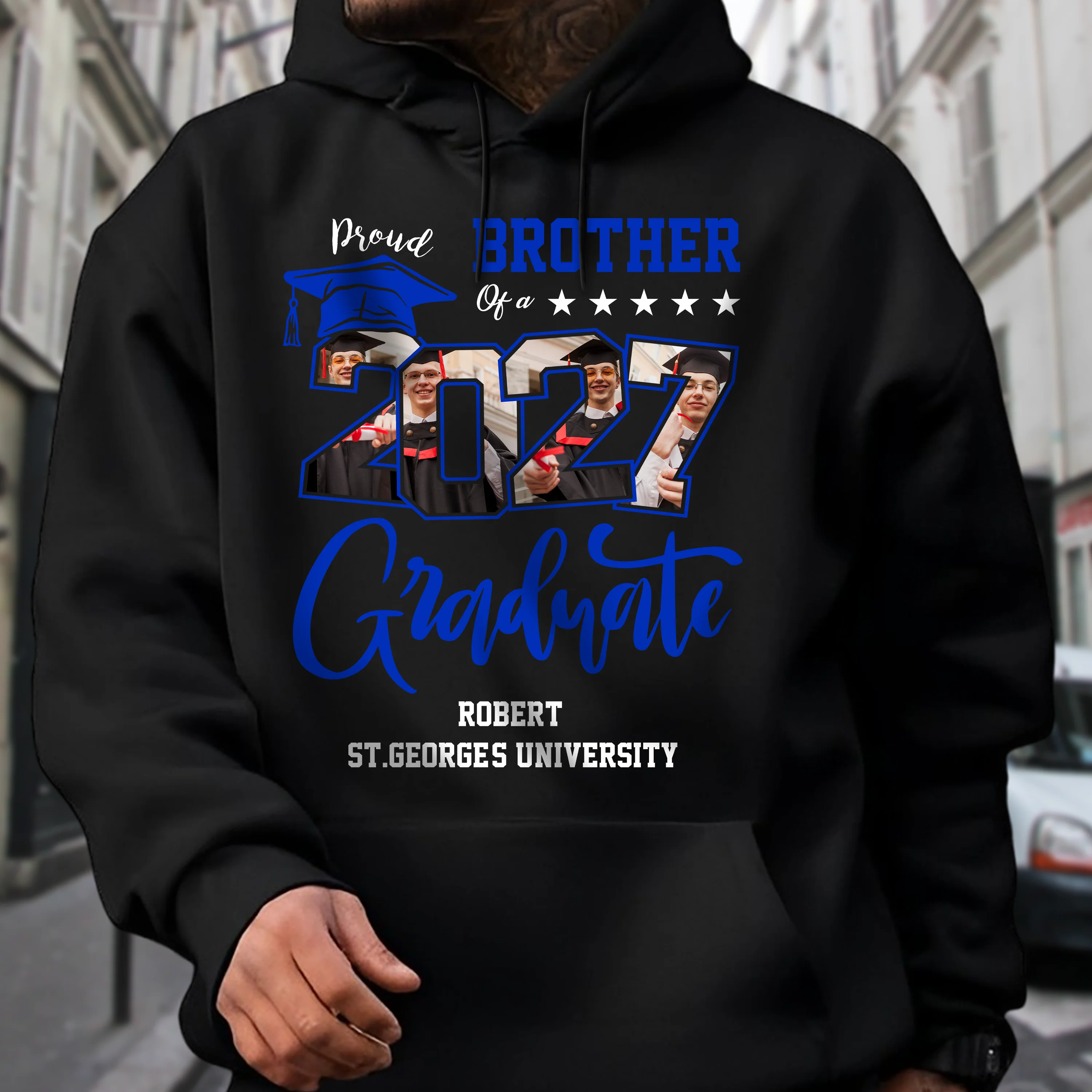 Custom Photo Proud Family Of A Graduate Graduation Dark Shirt For Family Members HA75 891934 - Image 3