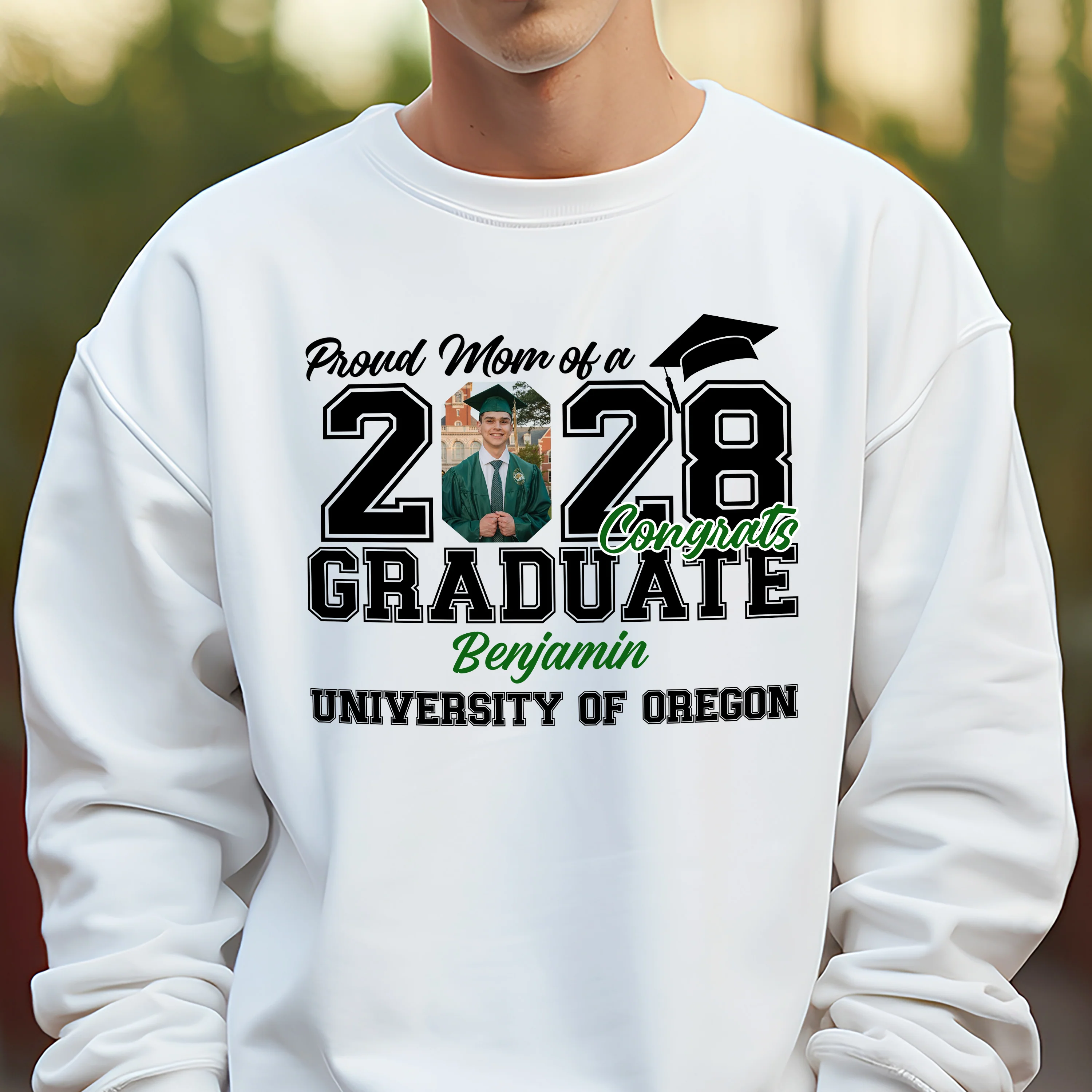 Custom Photo Proud Mom Dad - Family Of Senior Graduation Bright Shirt HA75 920474 - Image 3