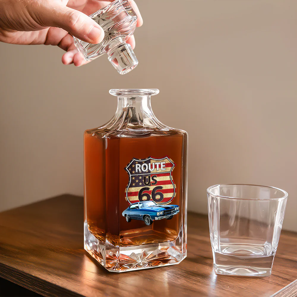 Custom Photo Route US 66 Car Decanter Gift For Car Lovers HA75 898096 - Image 5