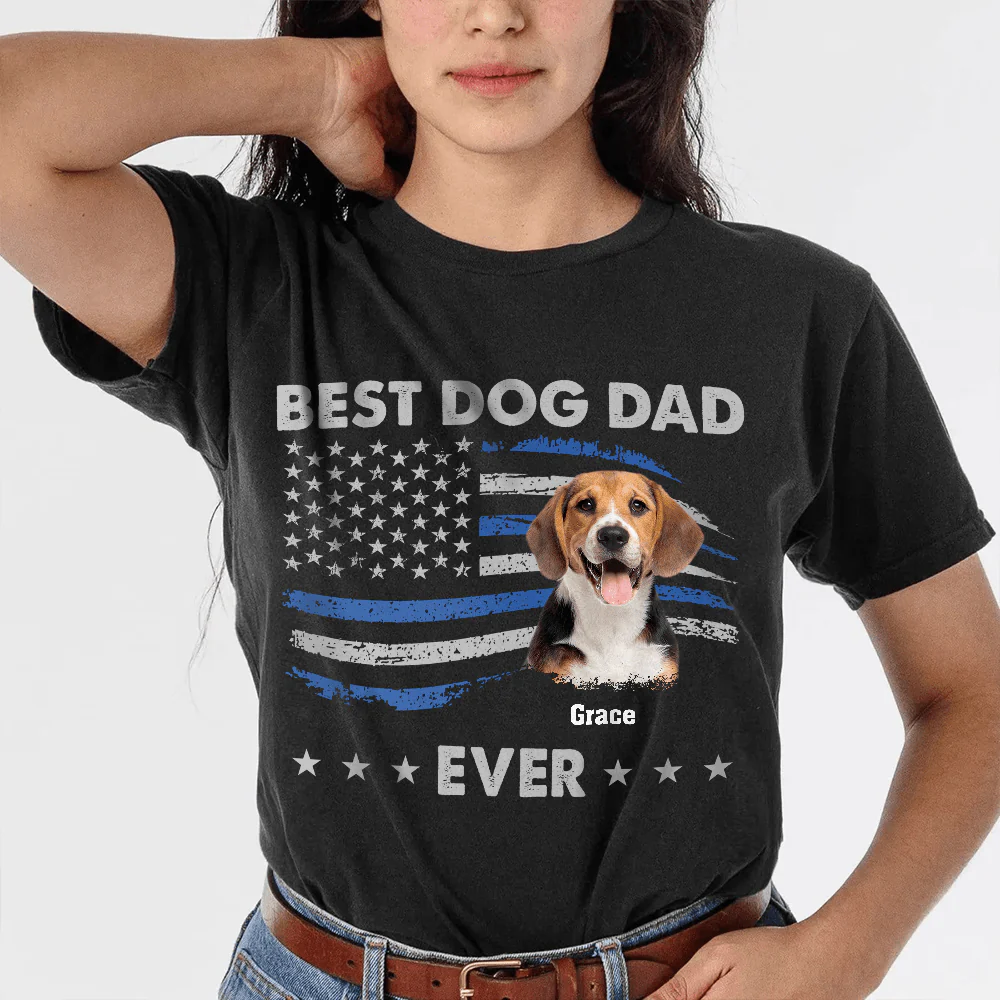Custom Photo Stars And Striped Pet Dad, Cat Shirt HA75 890682 - Image 3