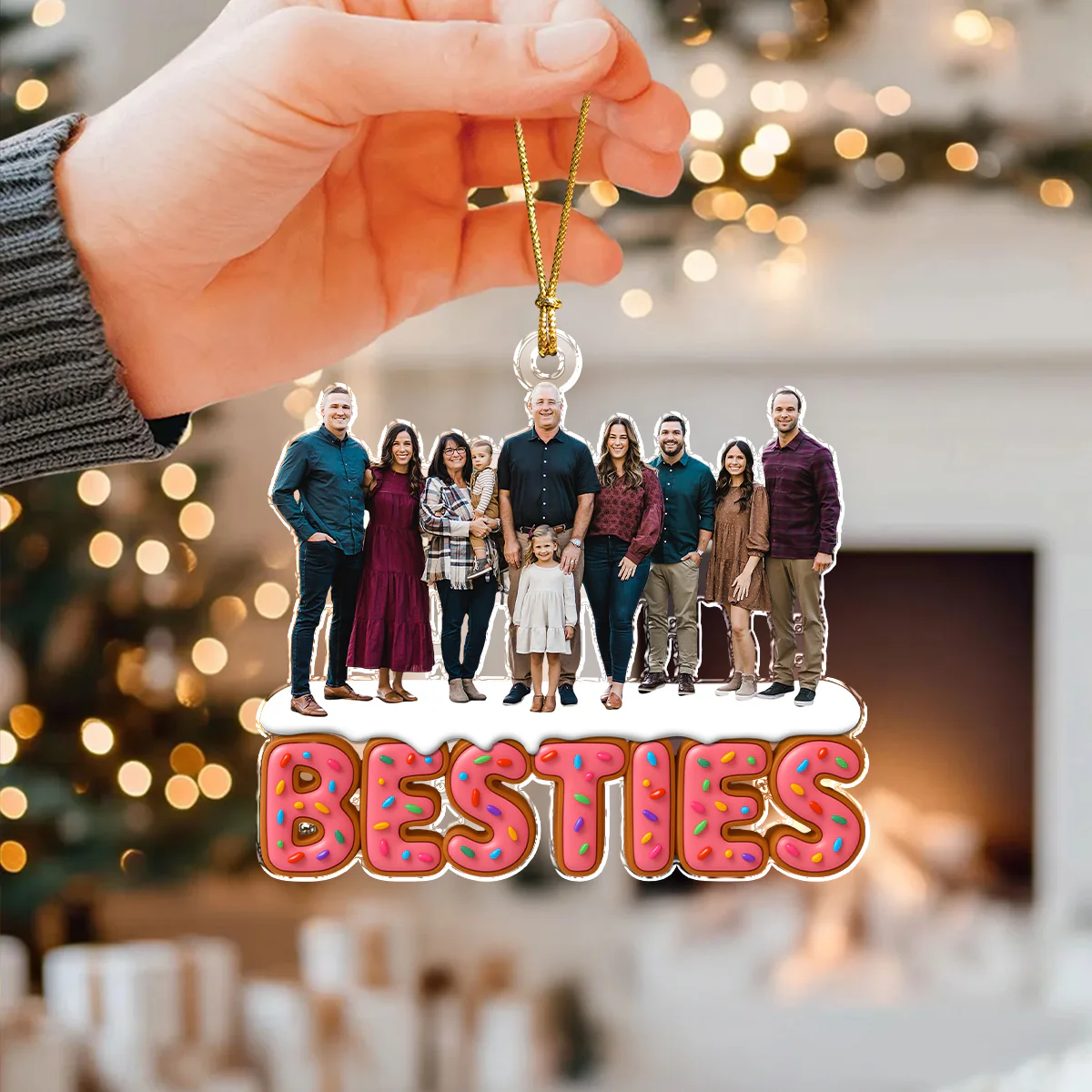Custom Photo Sweet Family, Grandkids, Besties Acrylic Ornament Christmas Gift HA75 897922 - Image 3