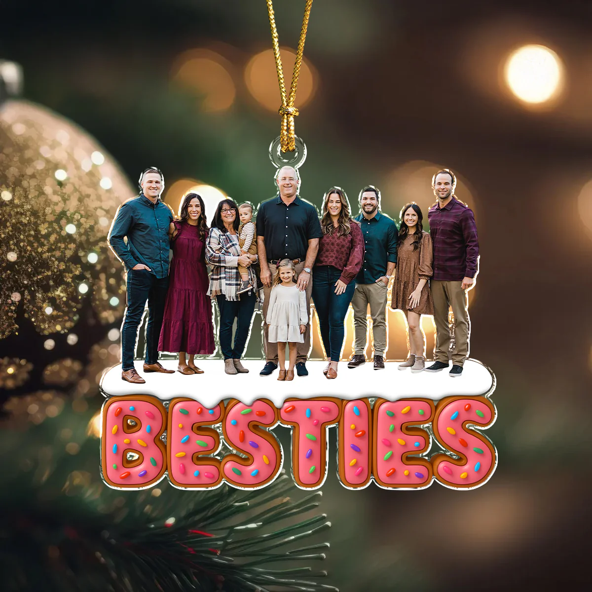Custom Photo Sweet Family, Grandkids, Besties Acrylic Ornament Christmas Gift HA75 897922 - Image 5