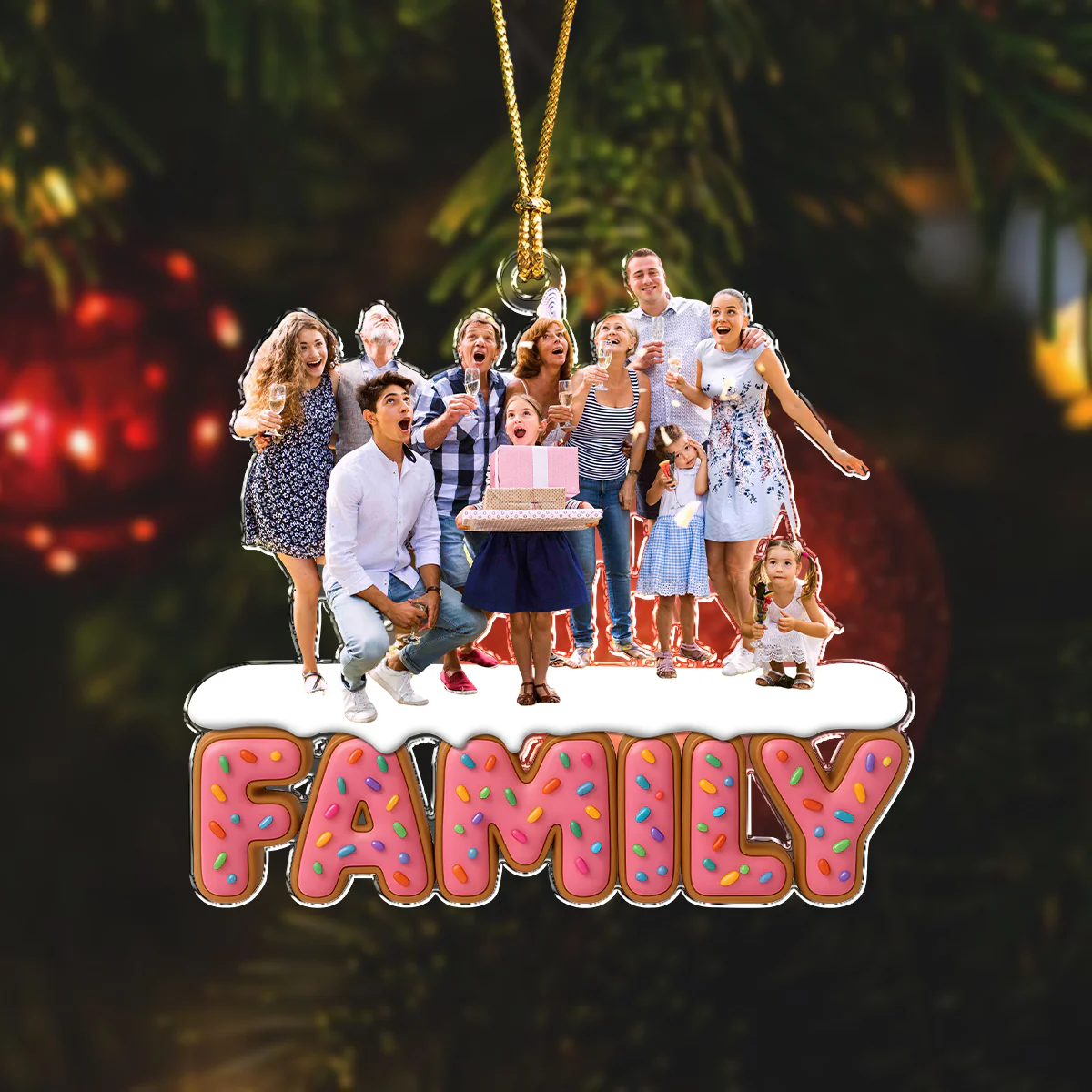Custom Photo Sweet Family, Grandkids, Besties Acrylic Ornament Christmas Gift HA75 897922 - Image 6
