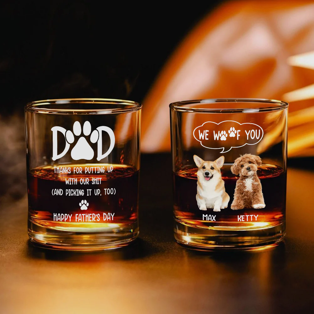 Custom Photo Thanks Dad We Woof You Print Whiskey Glass Father's Day Gift HA75 892248 - Image 8